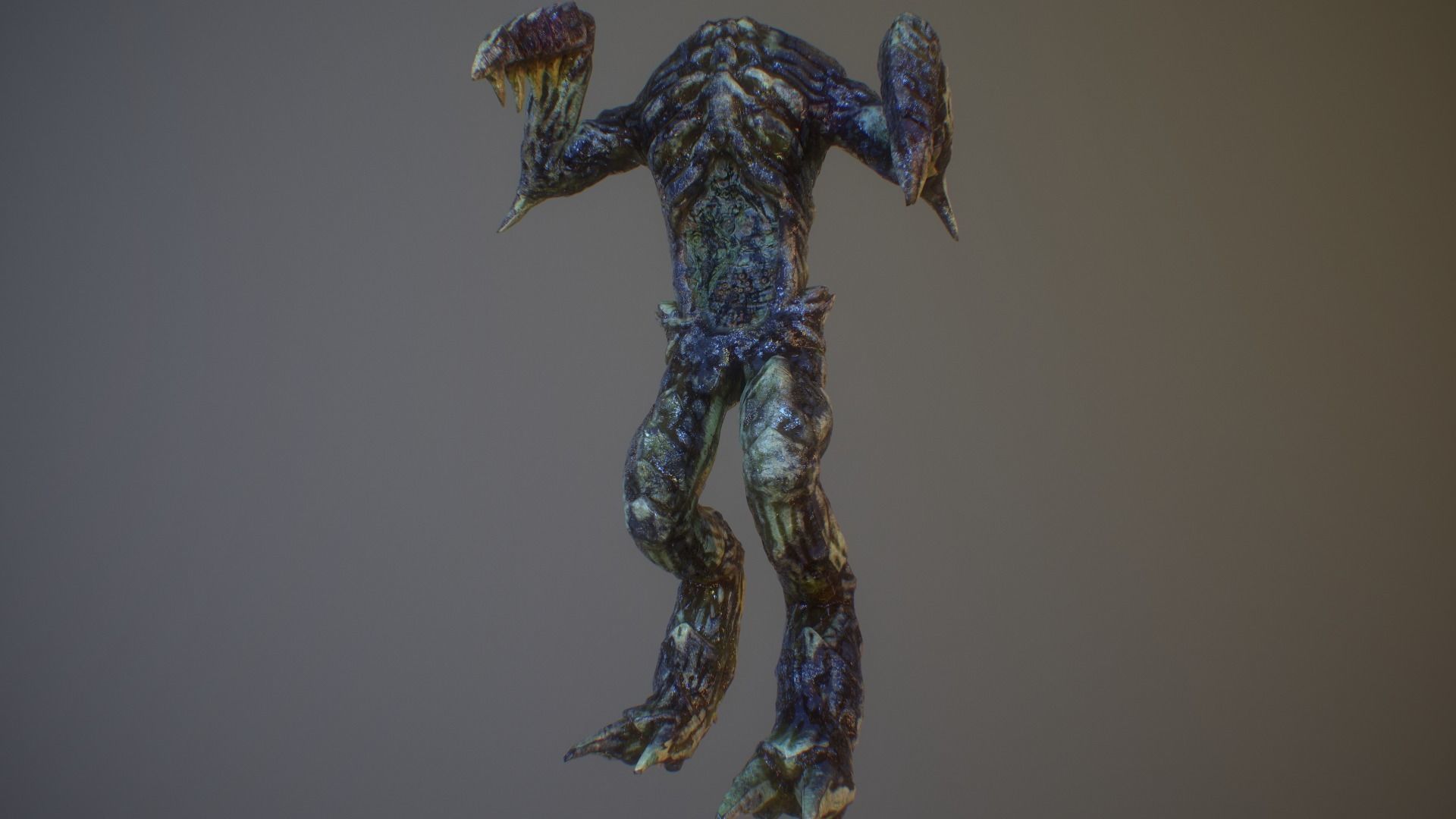 Alien PBR Game Character with LOD Low-poly 3D model_14