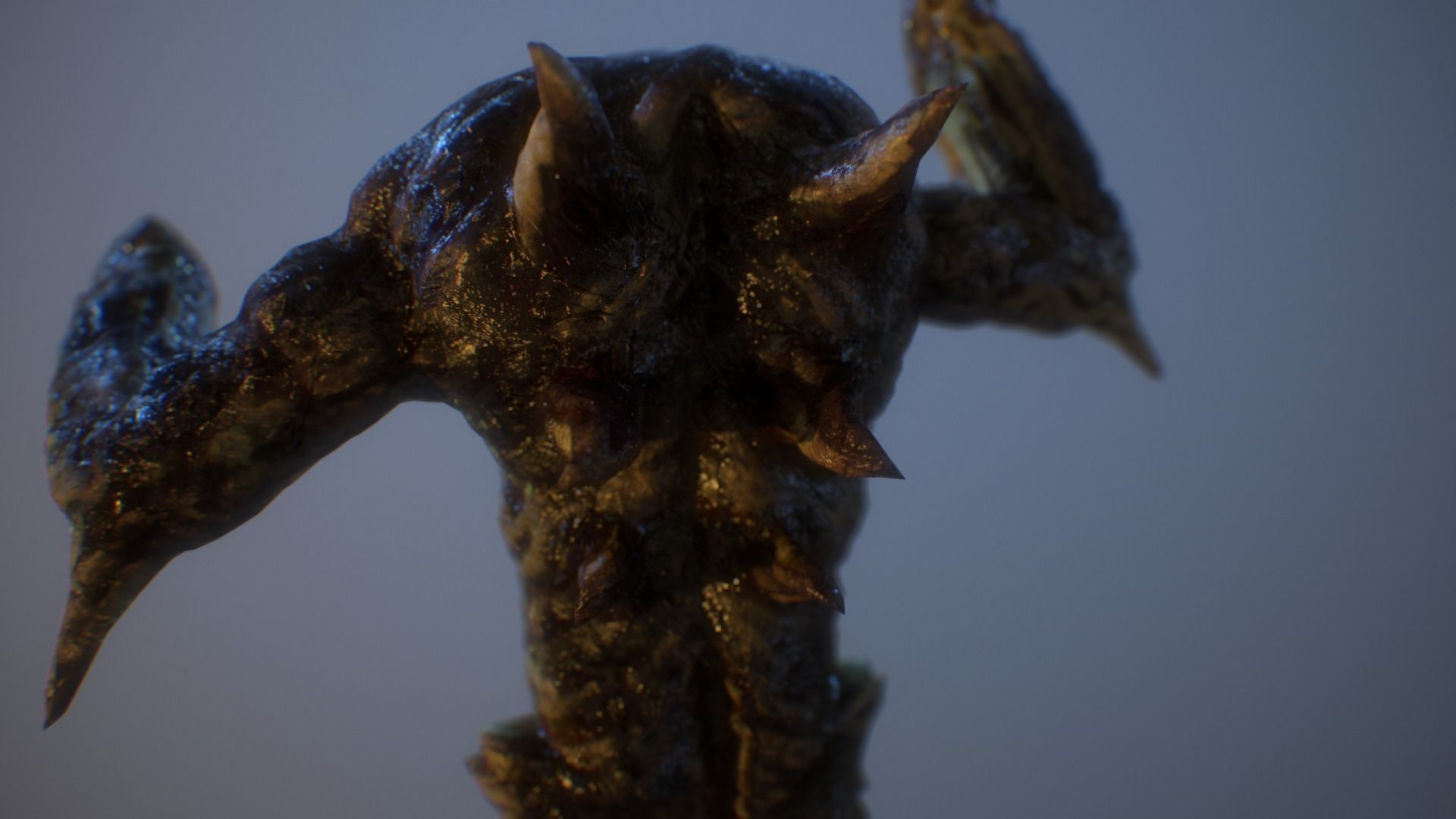 Alien PBR Game Character with LOD Low-poly 3D model_8