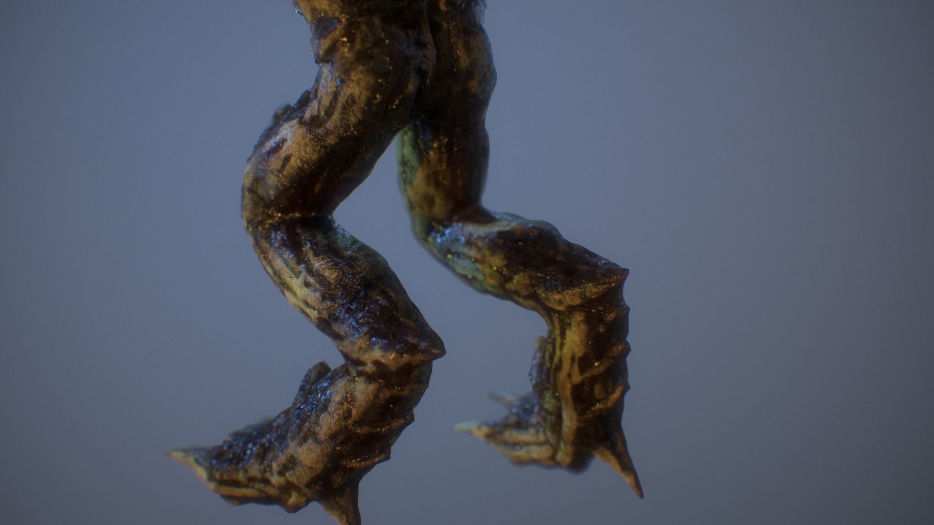 Alien PBR Game Character with LOD Low-poly 3D model_9