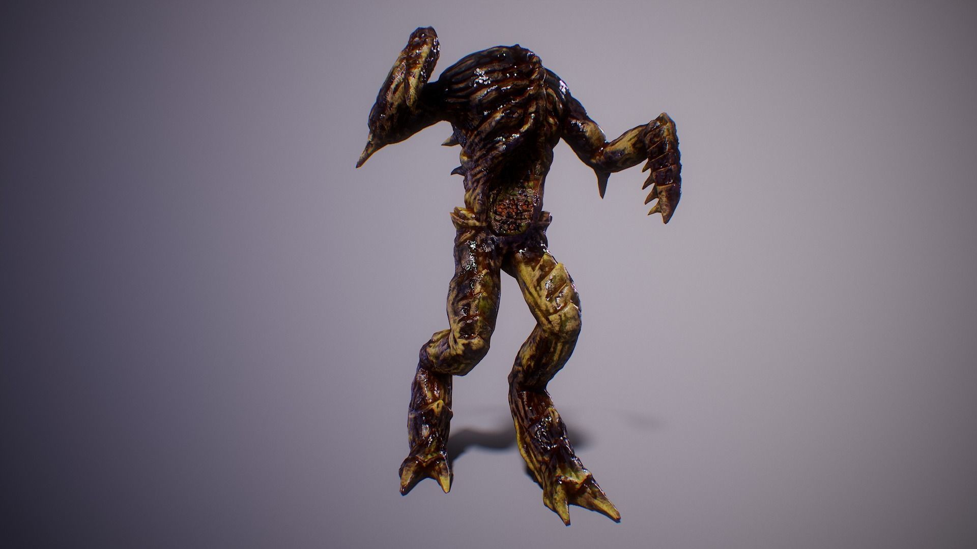 Alien PBR Game Character with LOD Low-poly 3D model_3