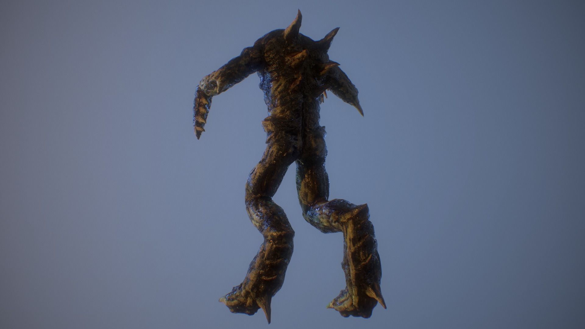 Alien PBR Game Character with LOD Low-poly 3D model_13