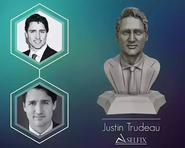 Justin Trudeau 3D portrait Ready to 3D print 3D print model