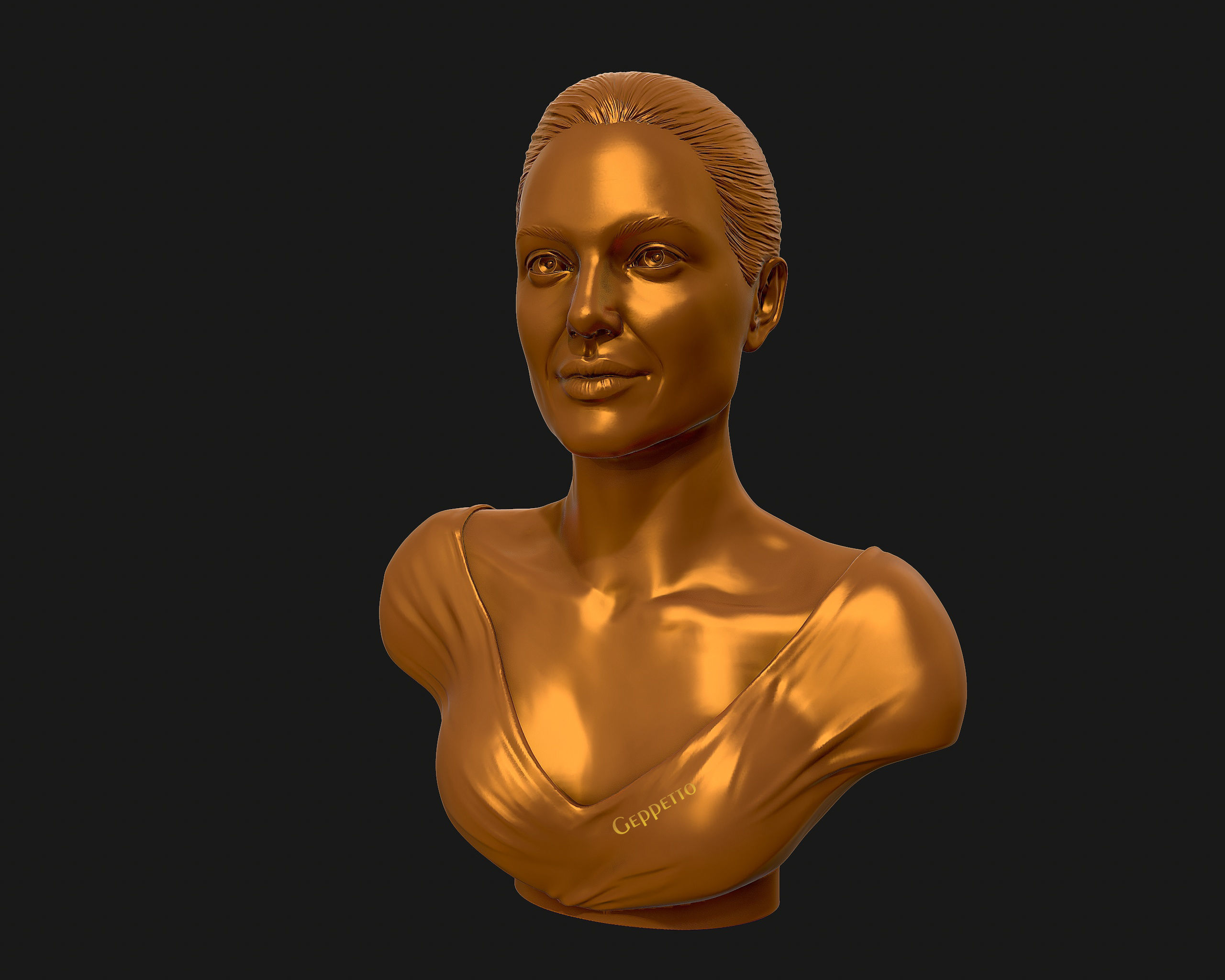 Angelina Jolie 3D bust ready to 3D print 3D print model_55