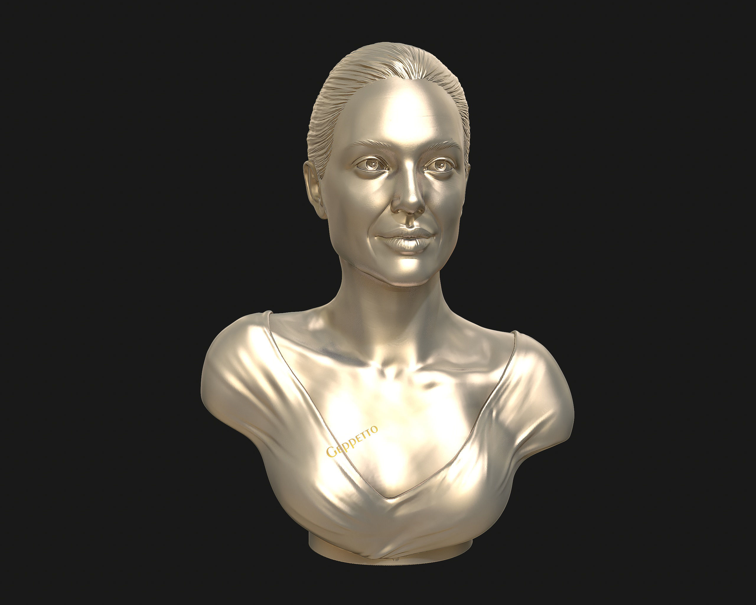 Angelina Jolie 3D bust ready to 3D print 3D print model_39