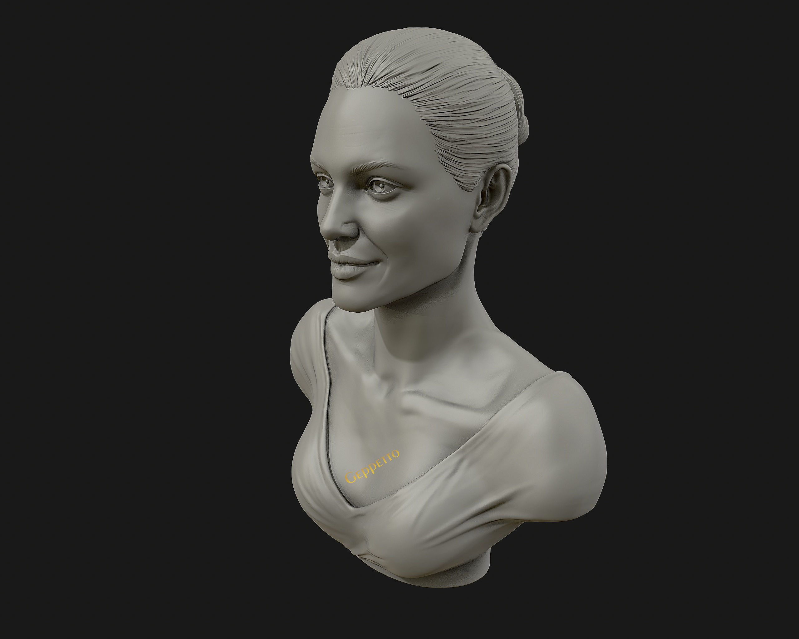 Angelina Jolie 3D bust ready to 3D print 3D print model_24