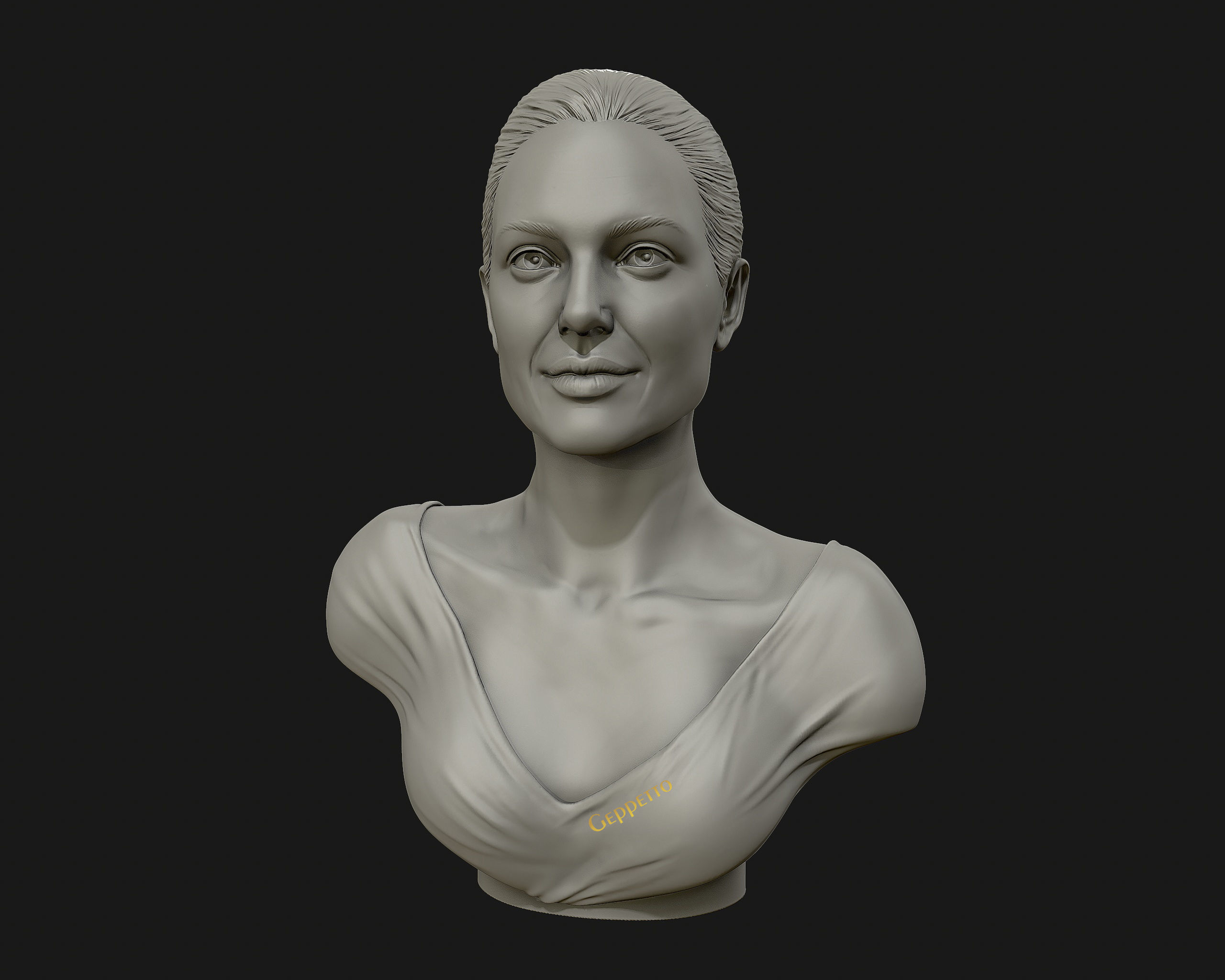 Angelina Jolie 3D bust ready to 3D print 3D print model_12
