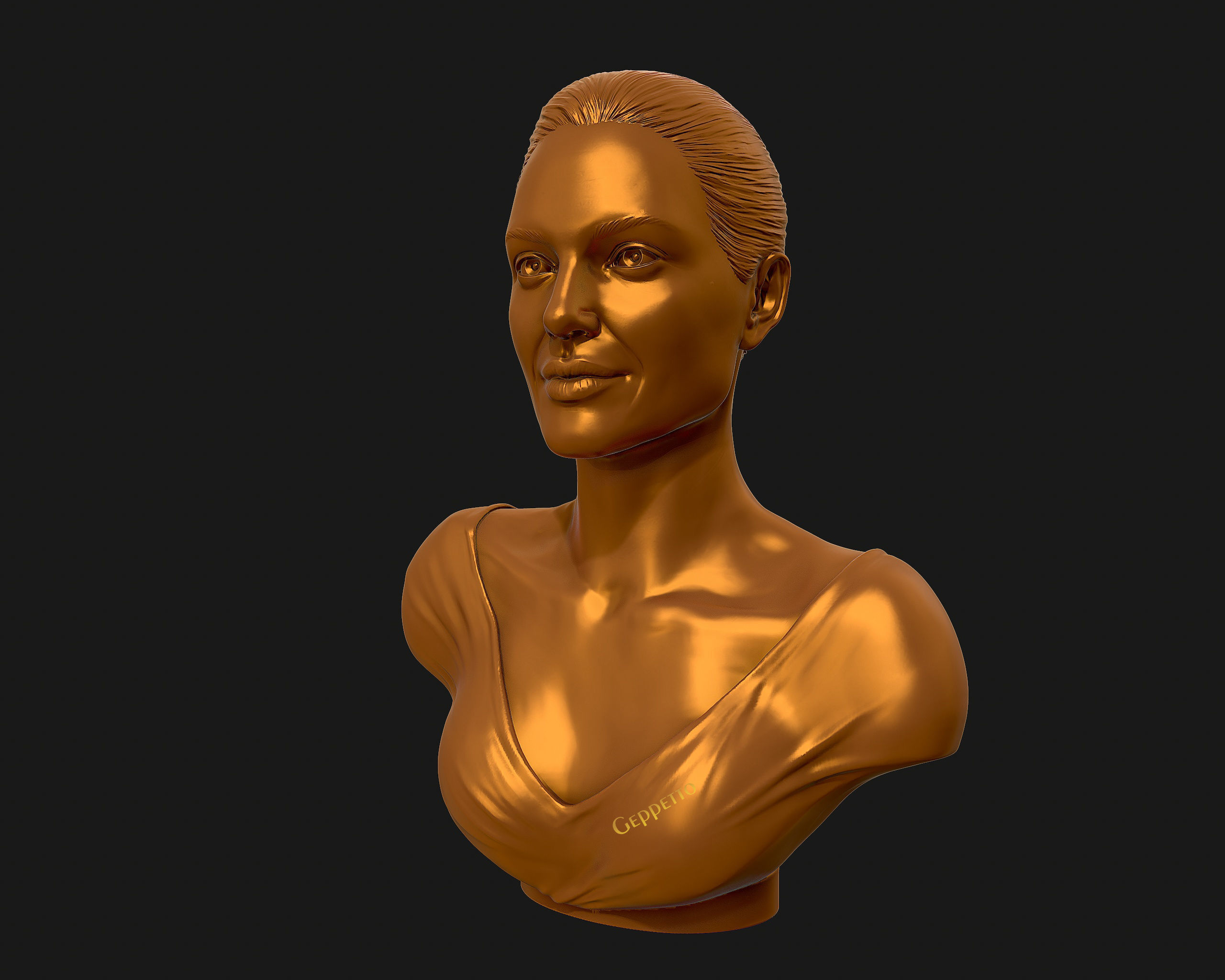 Angelina Jolie 3D bust ready to 3D print 3D print model_57