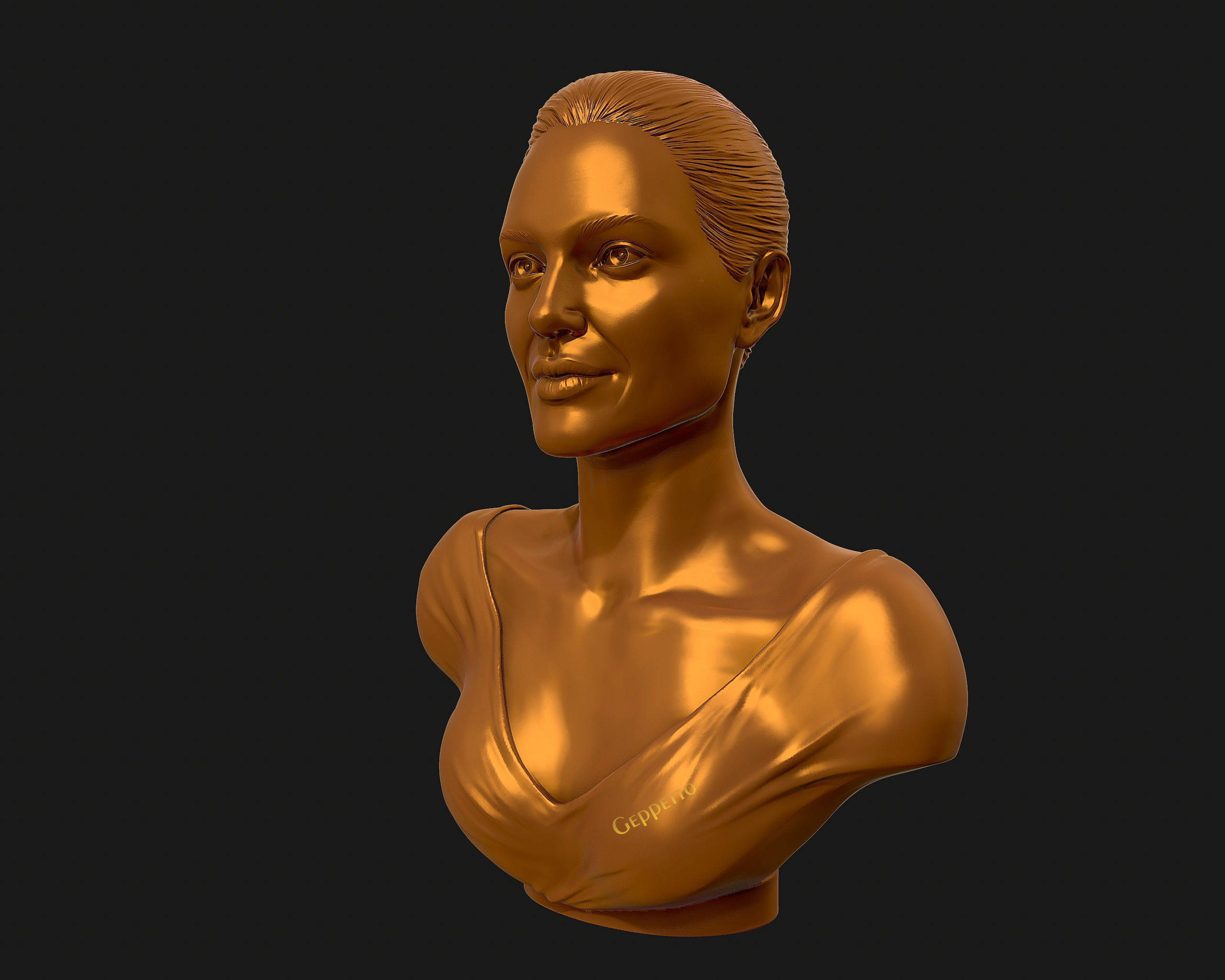 Angelina Jolie 3D bust ready to 3D print 3D print model_58