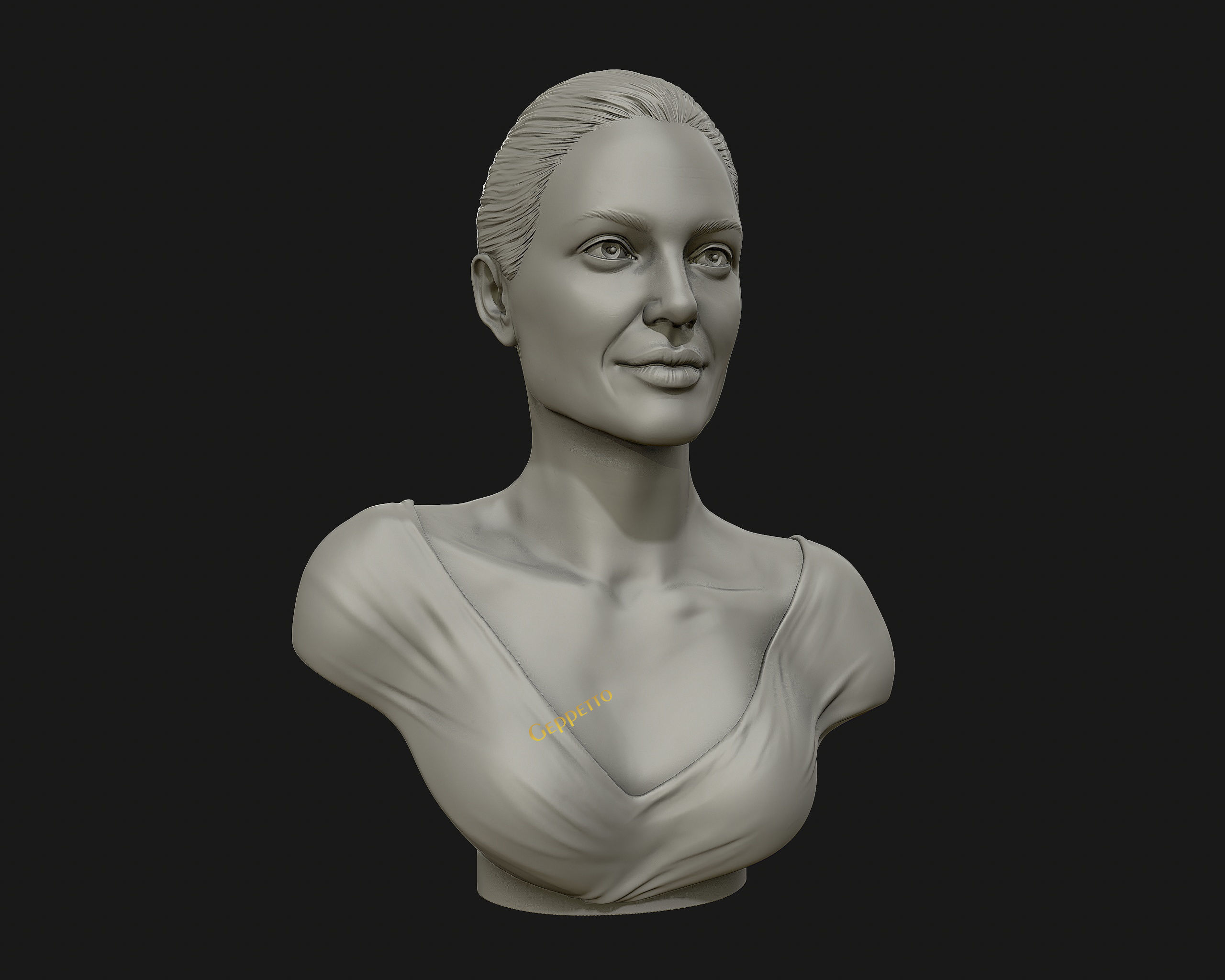 Angelina Jolie 3D bust ready to 3D print 3D print model_18