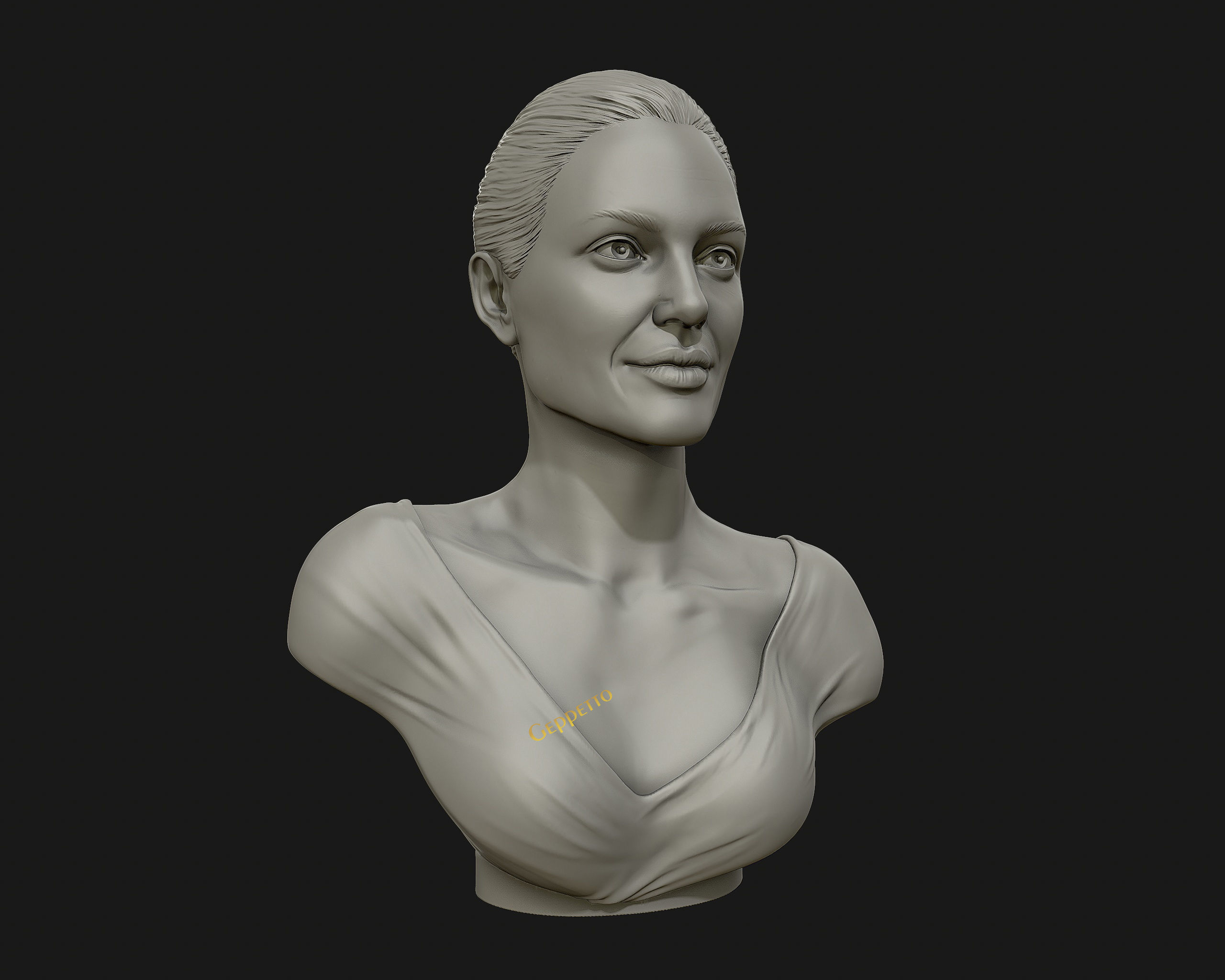 Angelina Jolie 3D bust ready to 3D print 3D print model_17