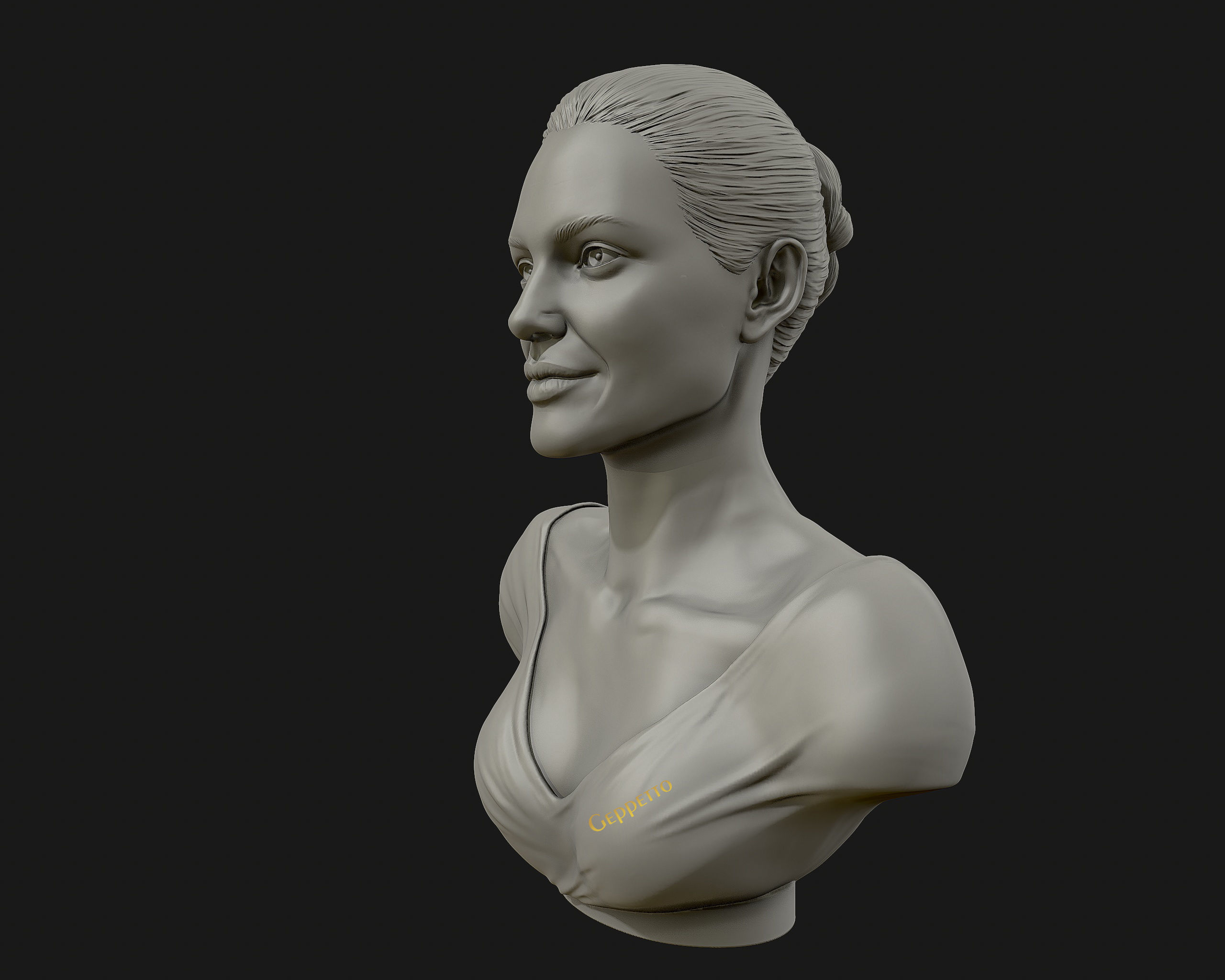 Angelina Jolie 3D bust ready to 3D print 3D print model_67