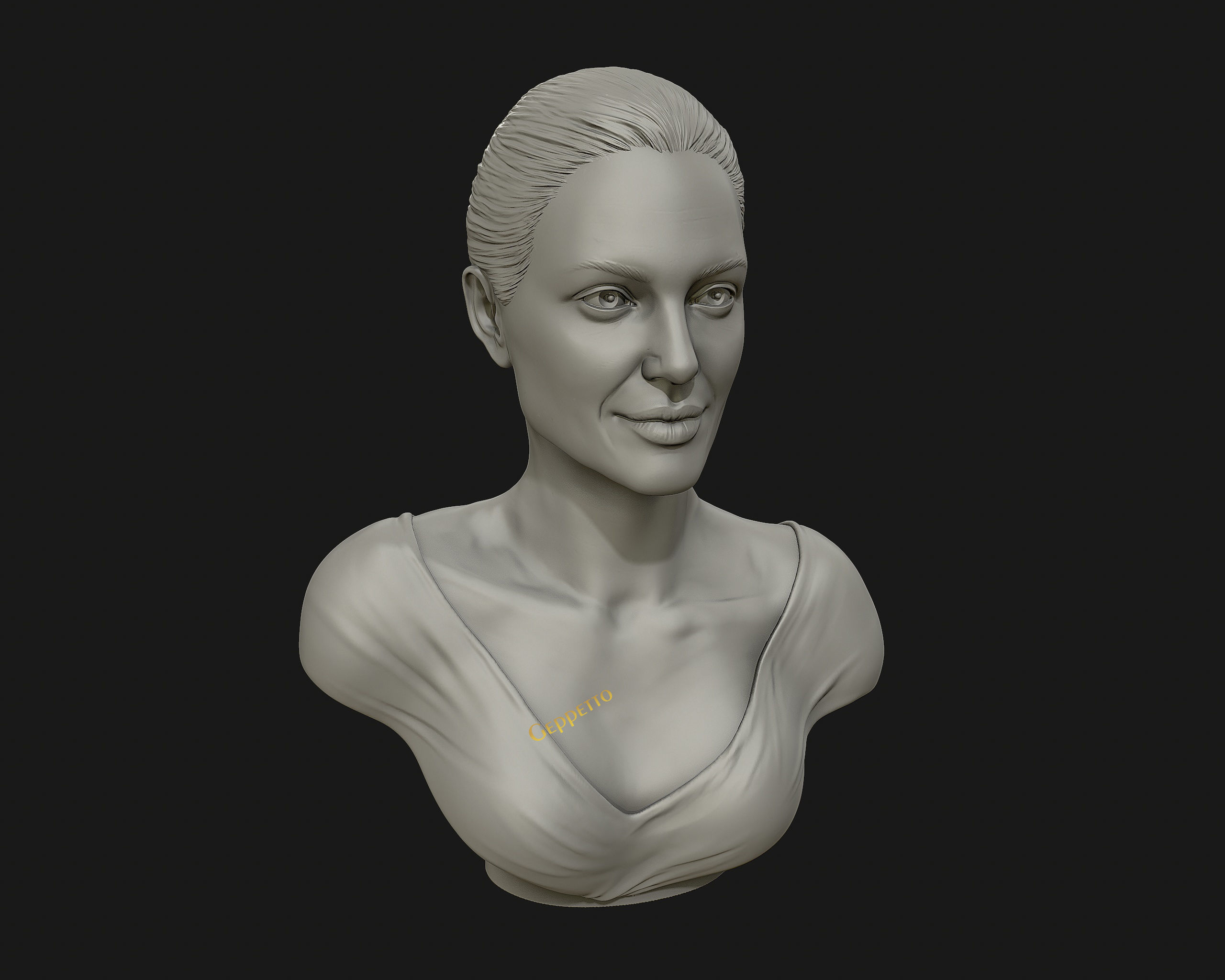 Angelina Jolie 3D bust ready to 3D print 3D print model_26