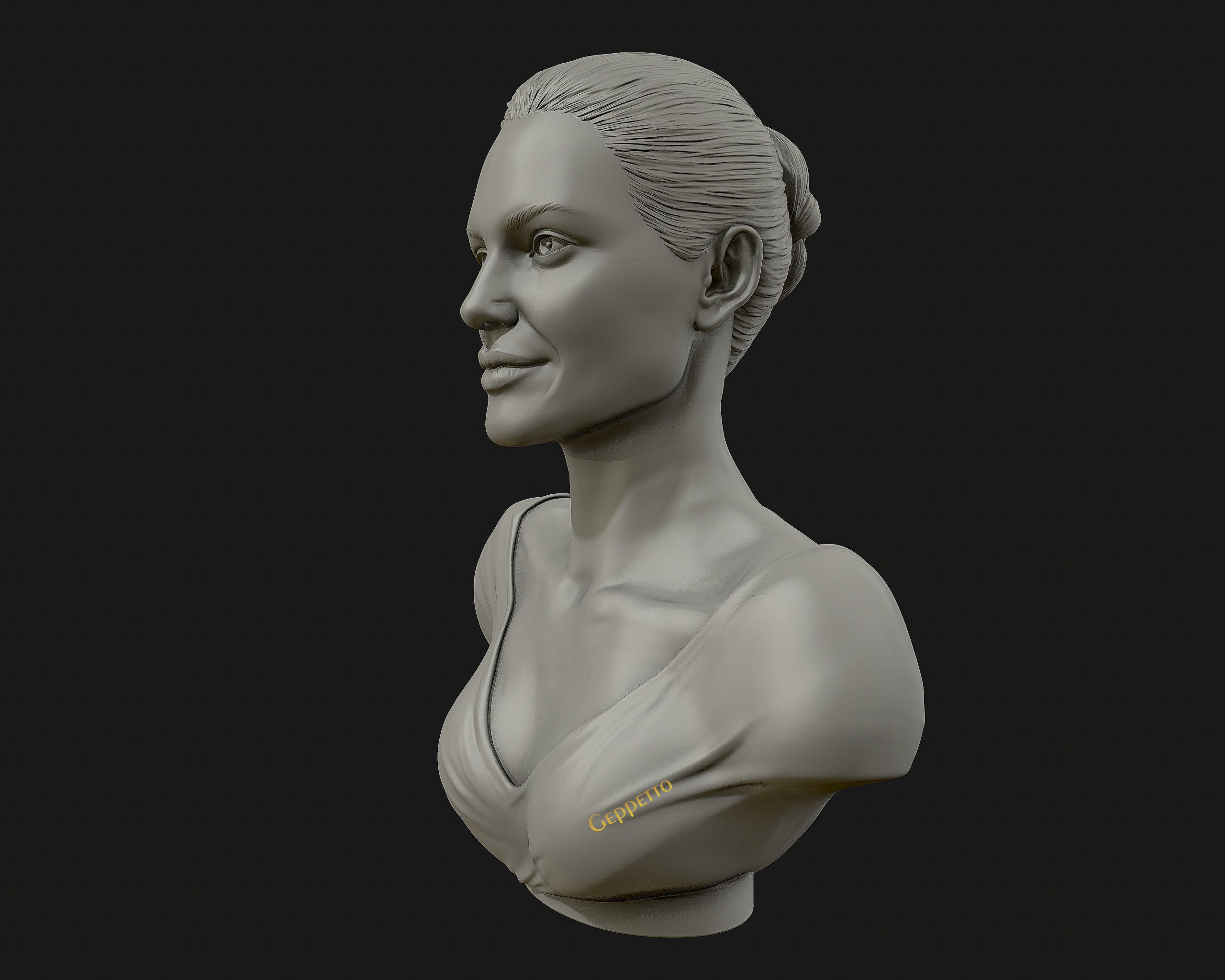 Angelina Jolie 3D bust ready to 3D print 3D print model_68