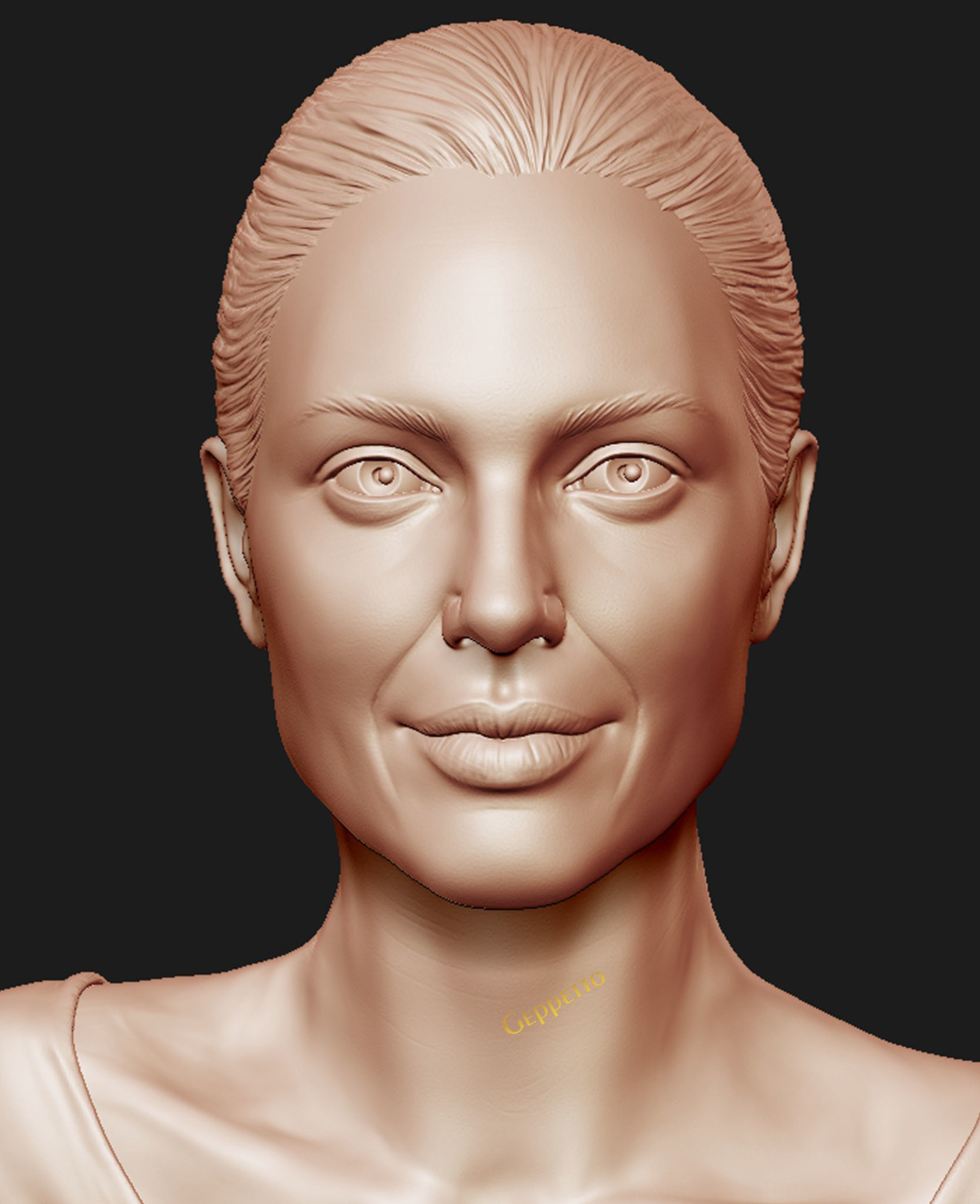 Angelina Jolie 3D bust ready to 3D print 3D print model_65