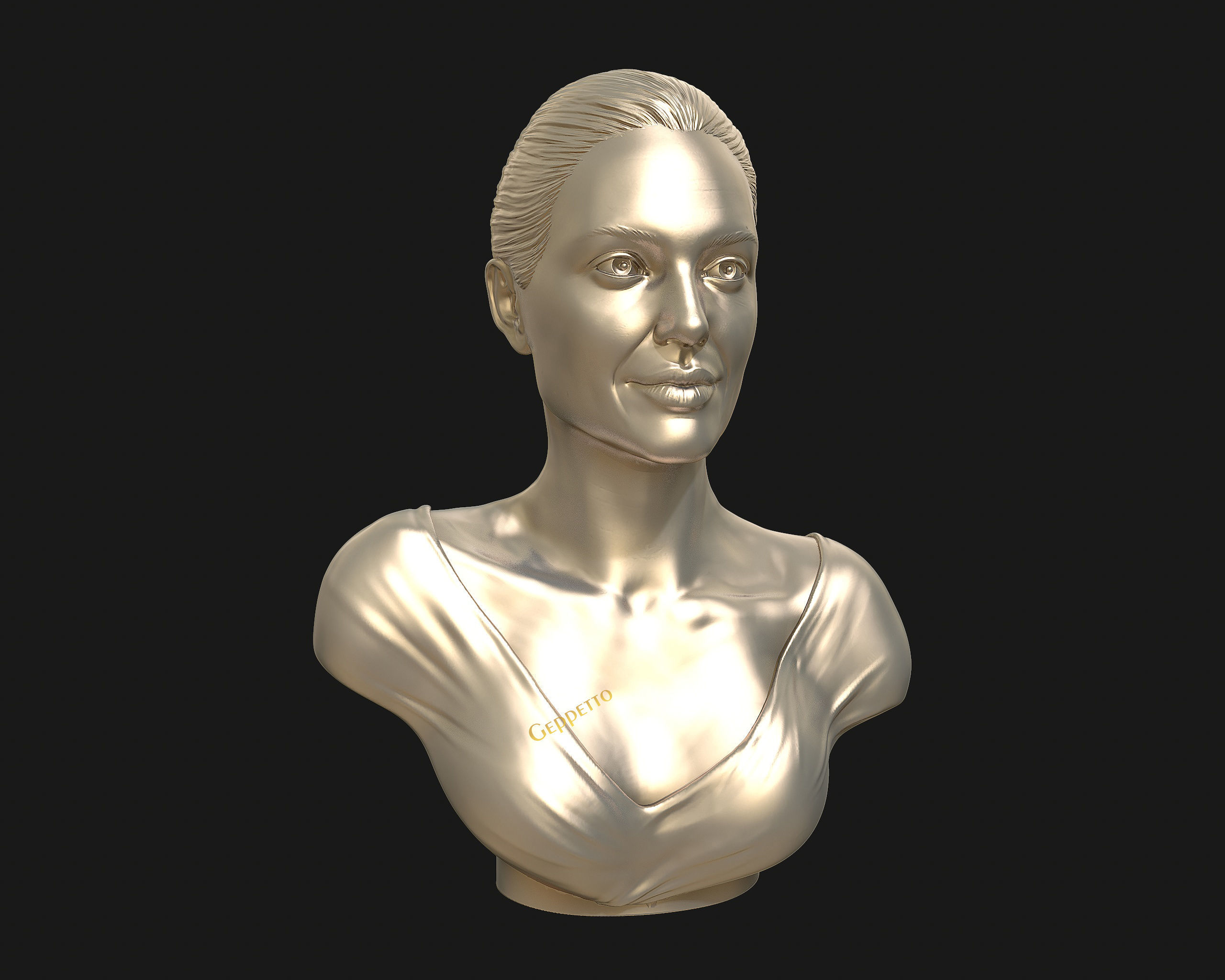 Angelina Jolie 3D bust ready to 3D print 3D print model_40