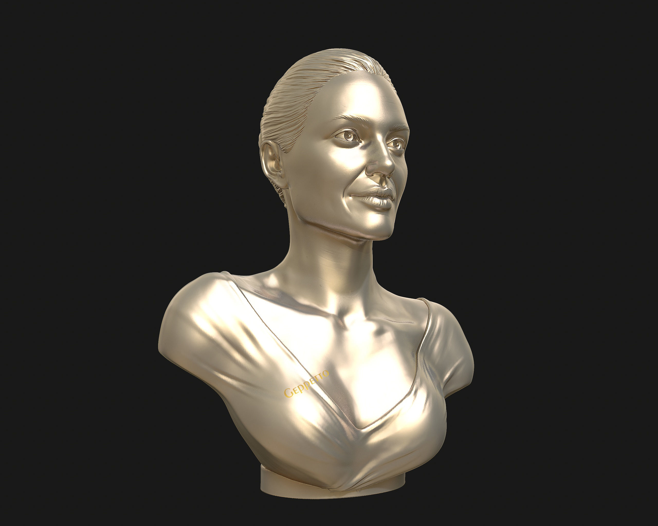 Angelina Jolie 3D bust ready to 3D print 3D print model_51