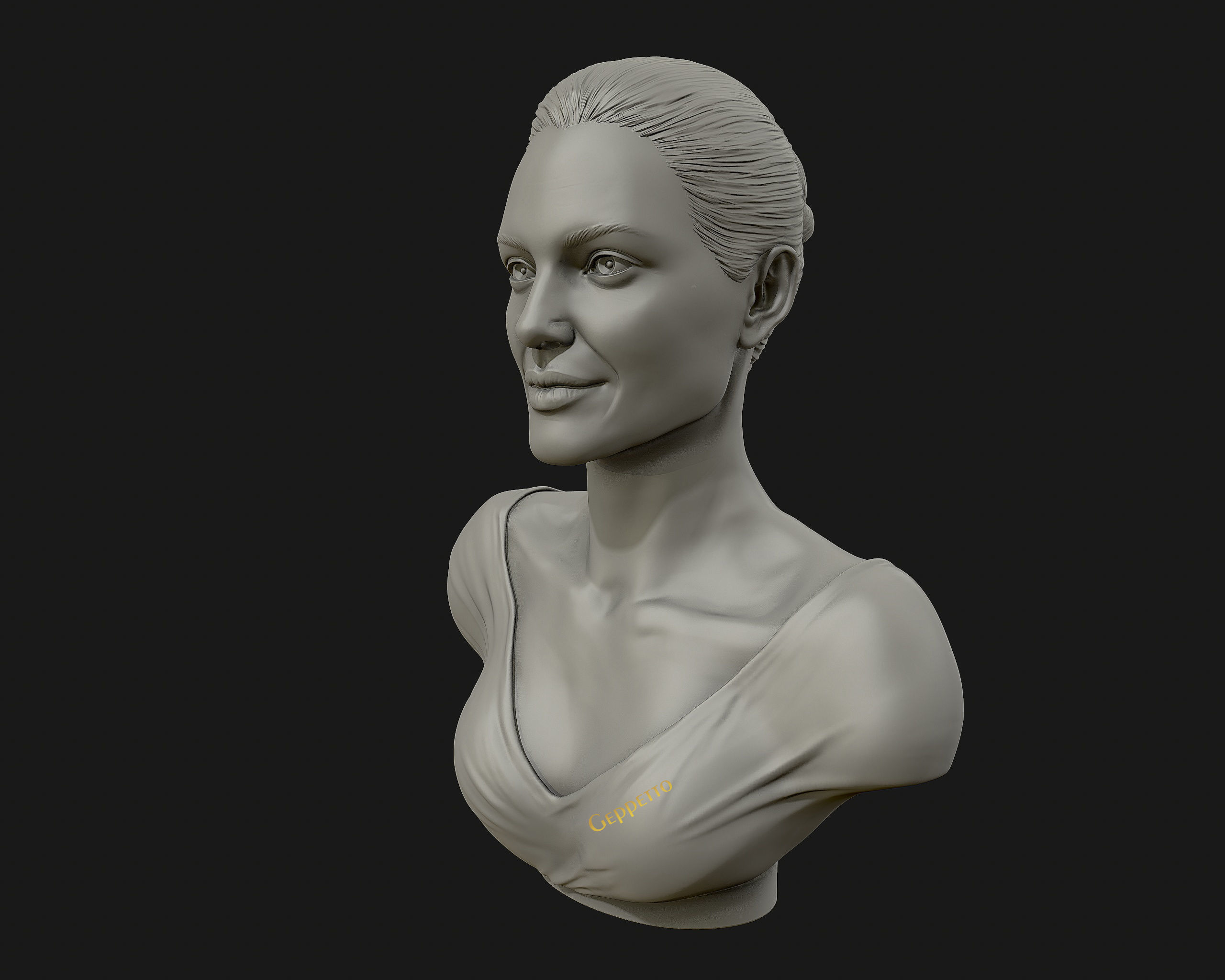 Angelina Jolie 3D bust ready to 3D print 3D print model_56