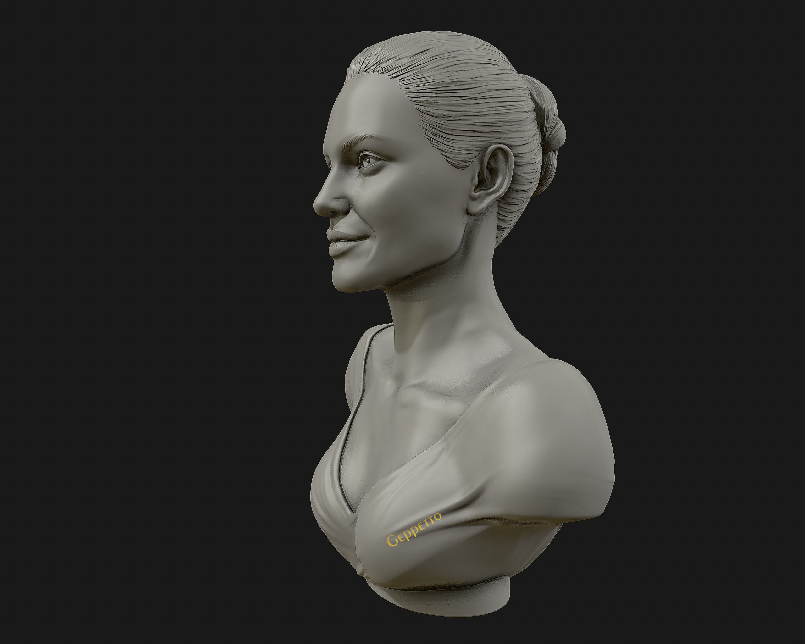 Angelina Jolie 3D bust ready to 3D print 3D print model_2