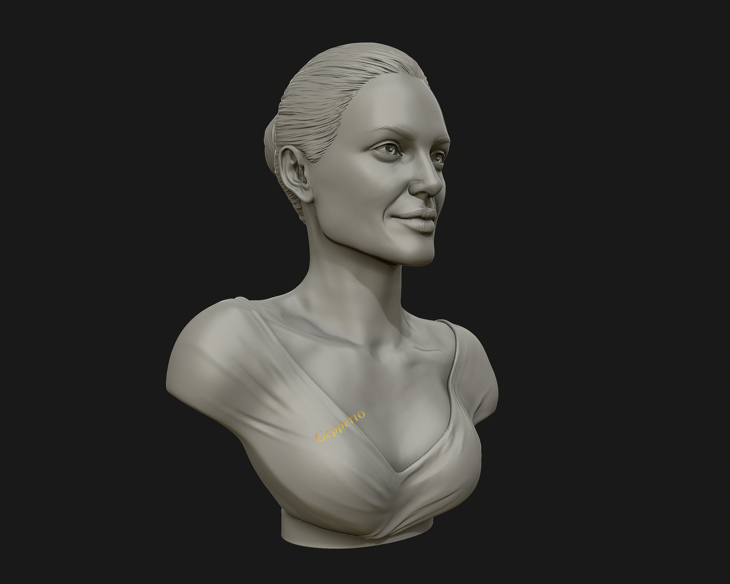 Angelina Jolie 3D bust ready to 3D print 3D print model_15