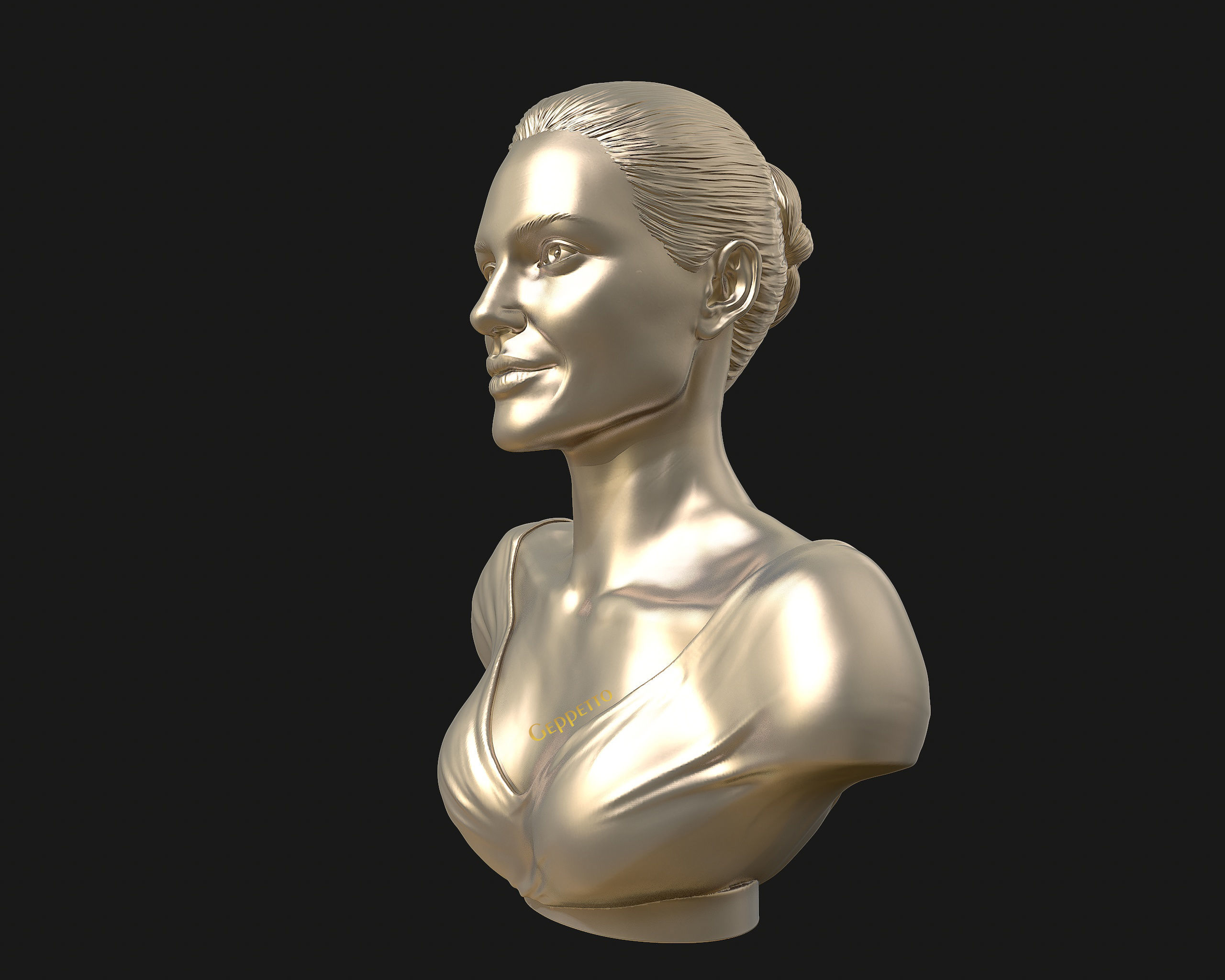 Angelina Jolie 3D bust ready to 3D print 3D print model_35