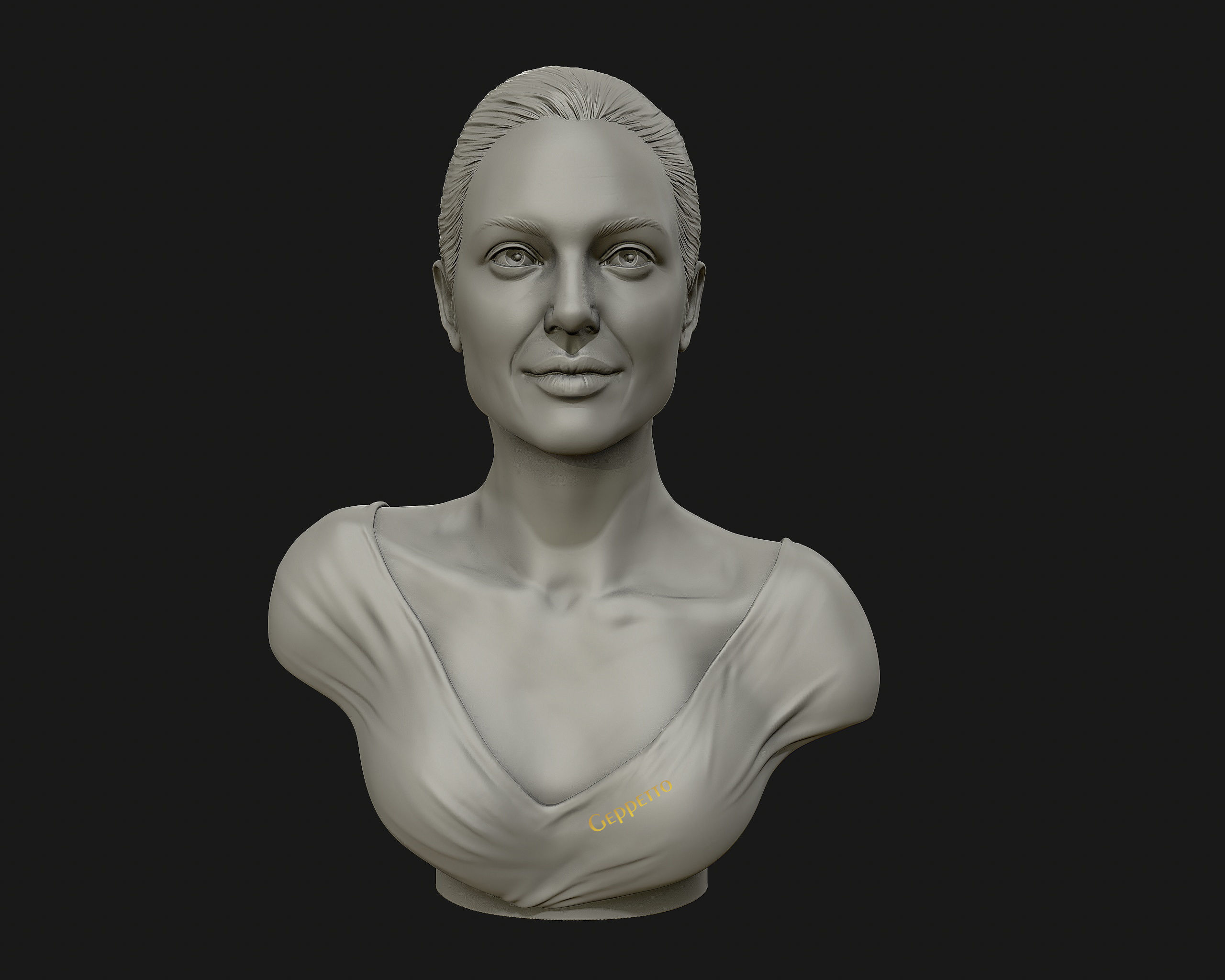 Angelina Jolie 3D bust ready to 3D print 3D print model_1
