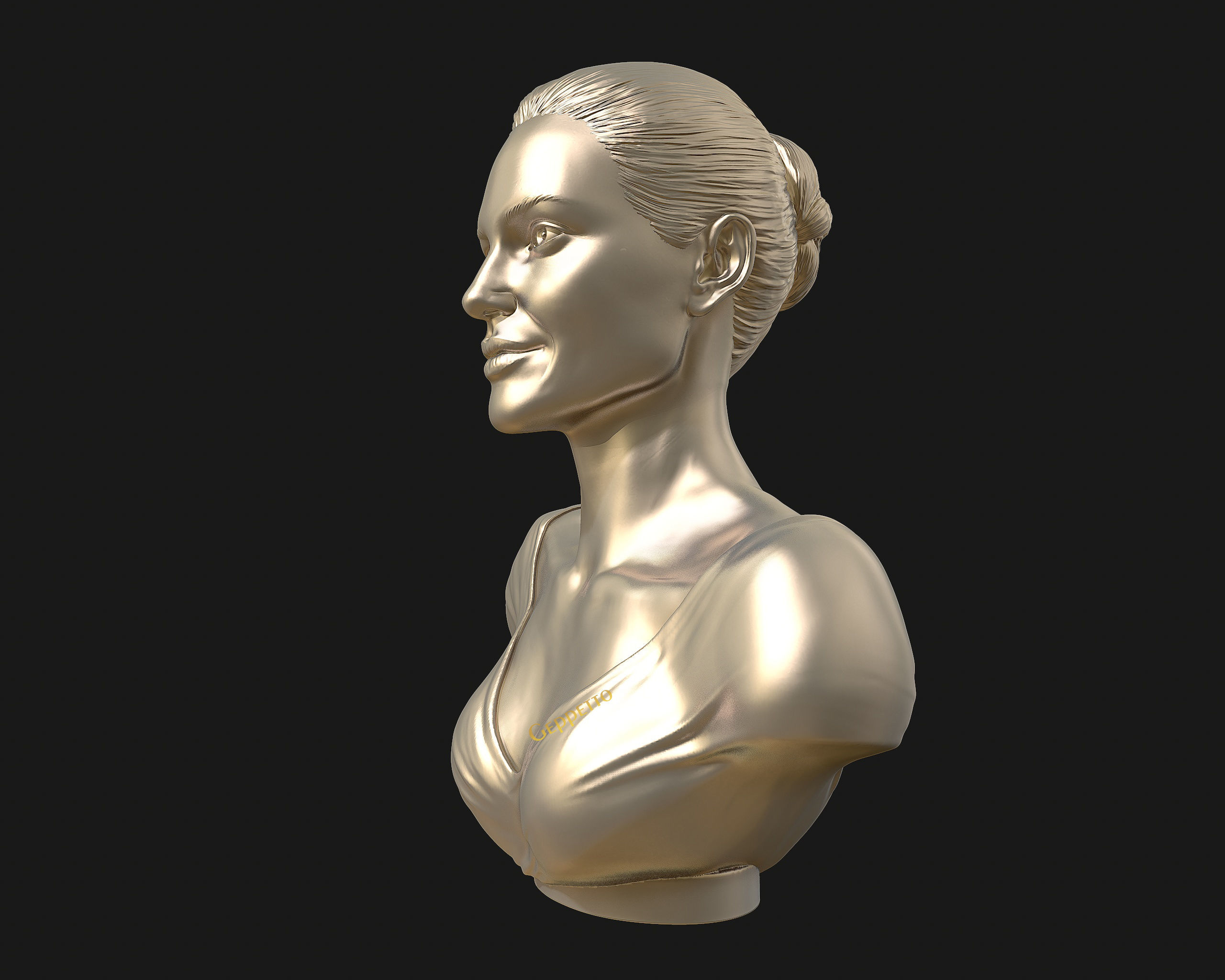Angelina Jolie 3D bust ready to 3D print 3D print model_36