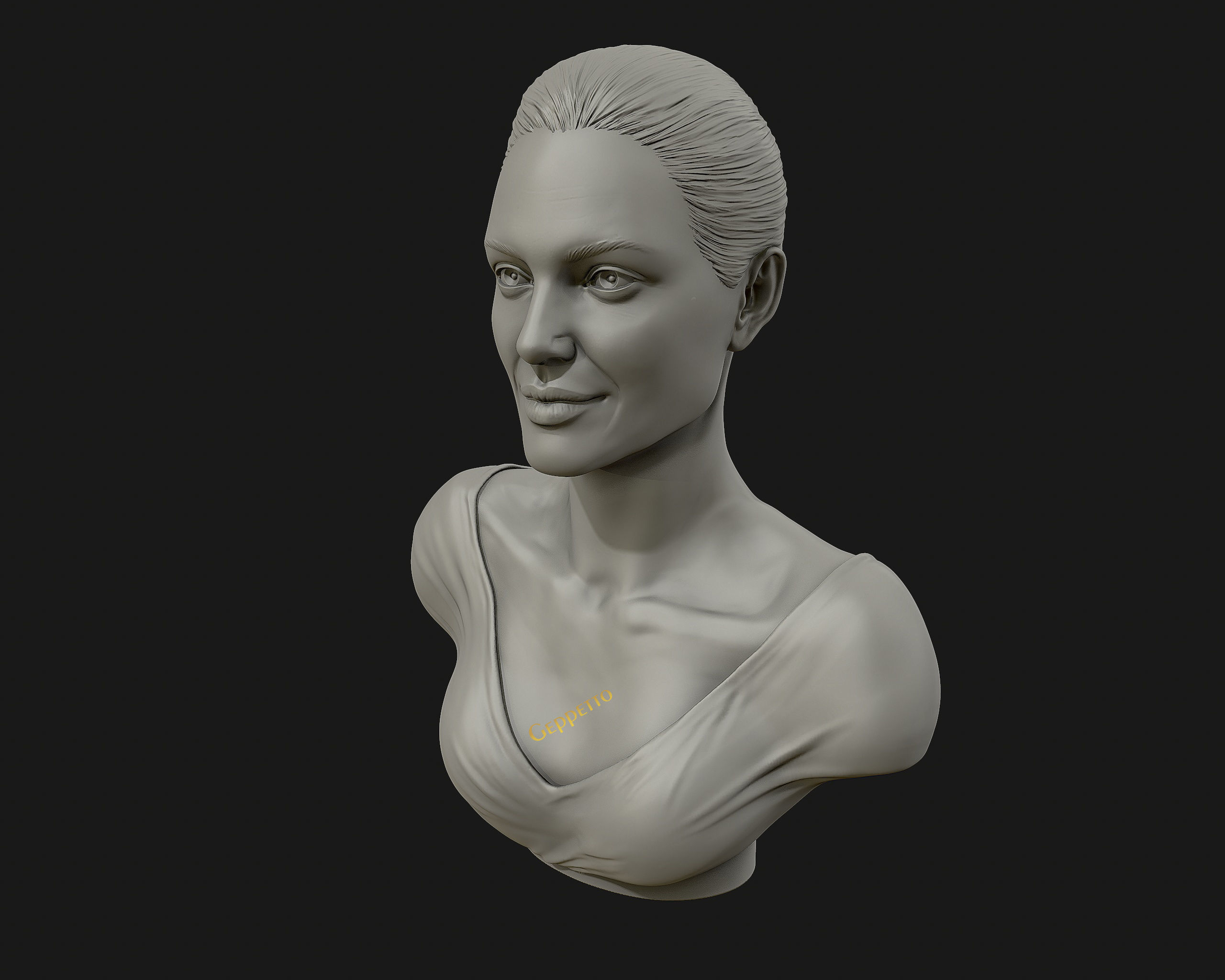 Angelina Jolie 3D bust ready to 3D print 3D print model_22