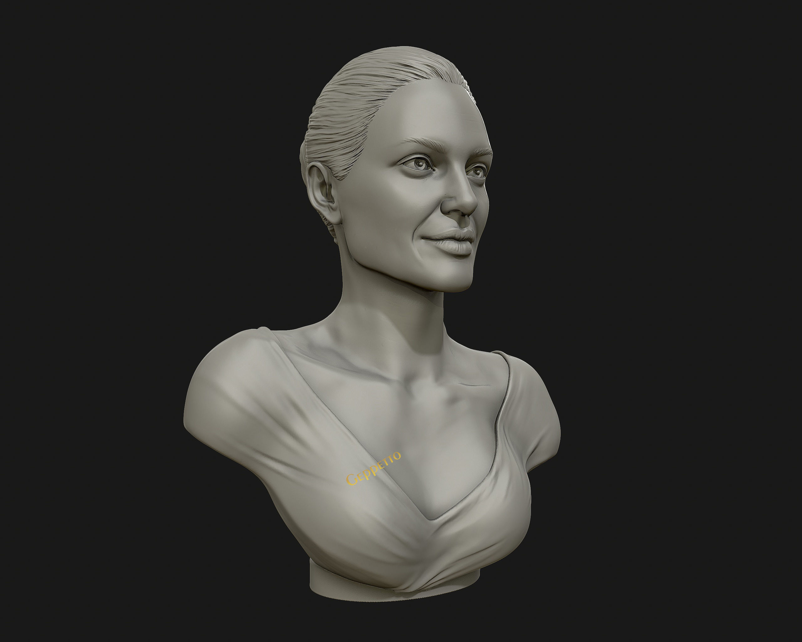 Angelina Jolie 3D bust ready to 3D print 3D print model_16