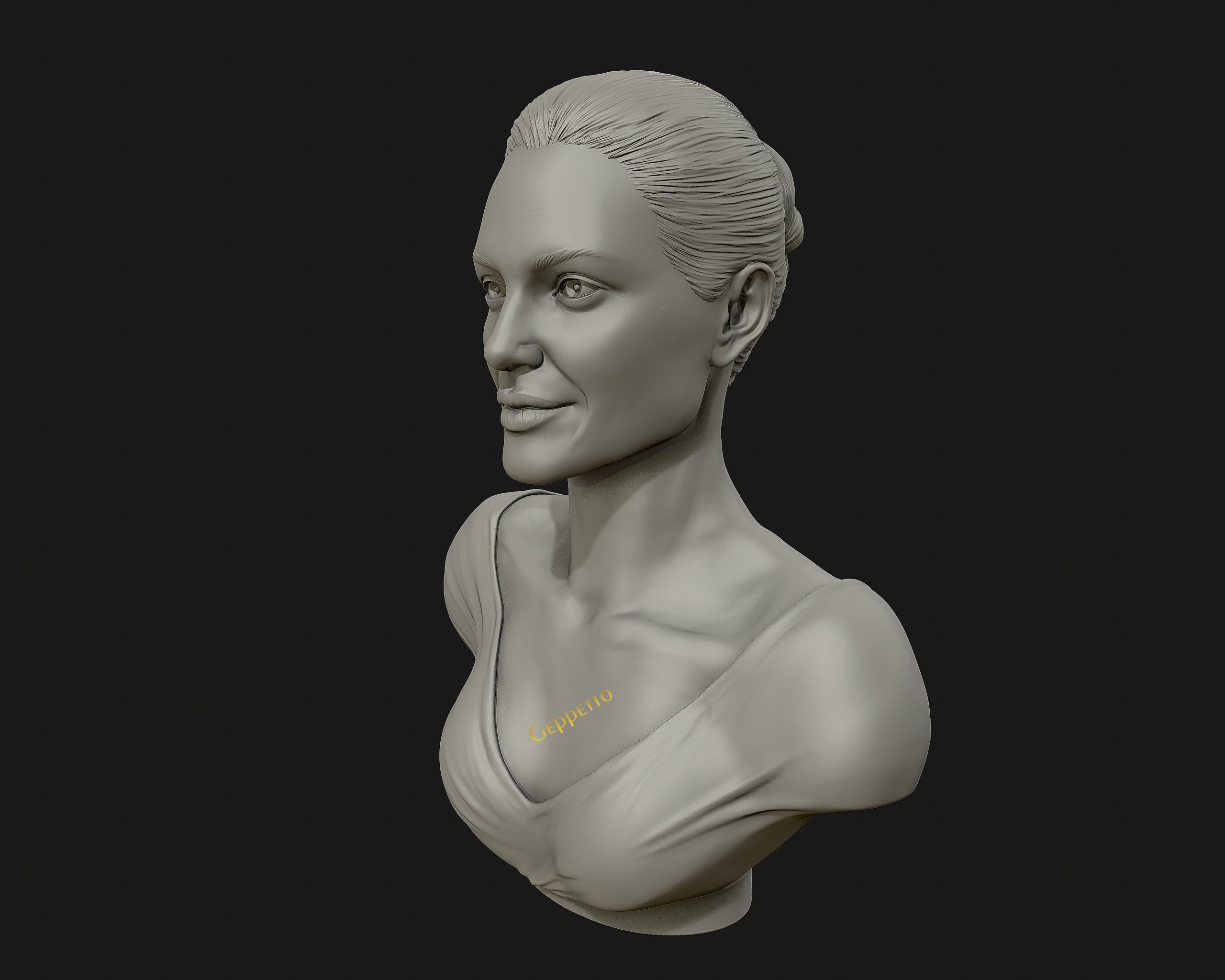 Angelina Jolie 3D bust ready to 3D print 3D print model_27