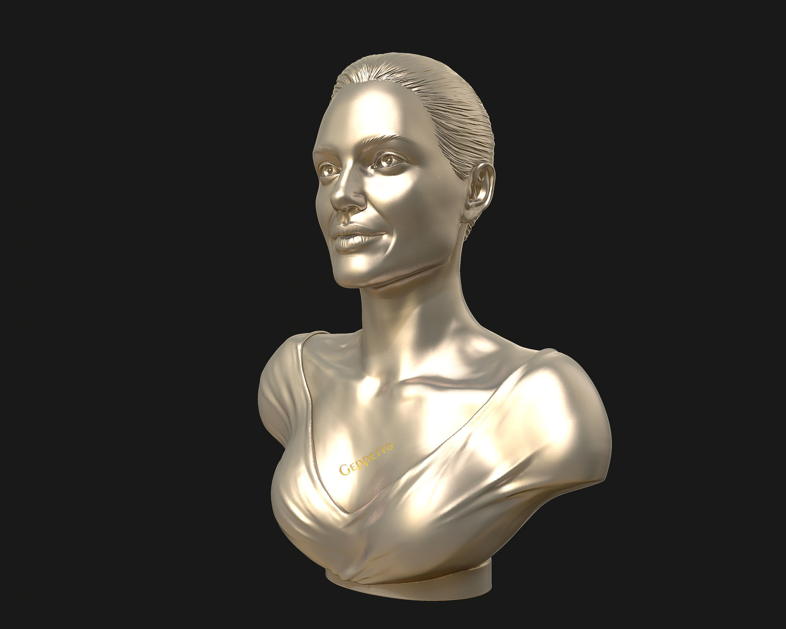 Angelina Jolie 3D bust ready to 3D print 3D print model_31
