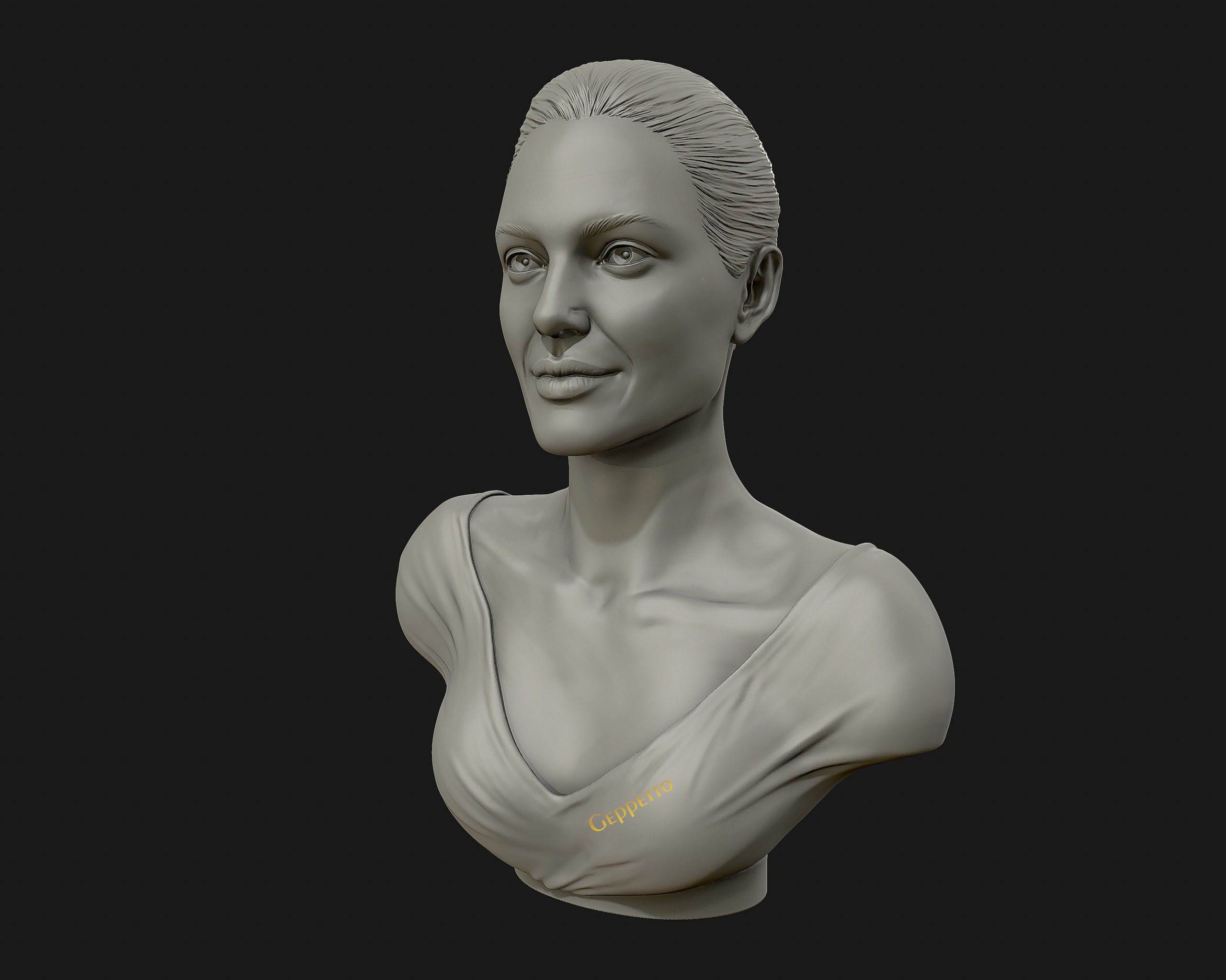 Angelina Jolie 3D bust ready to 3D print 3D print model_34