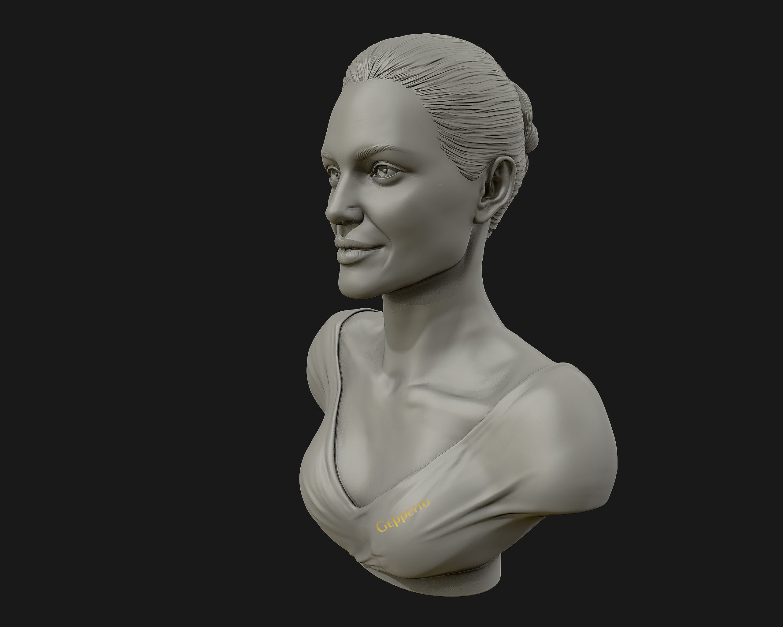 Angelina Jolie 3D bust ready to 3D print 3D print model_66