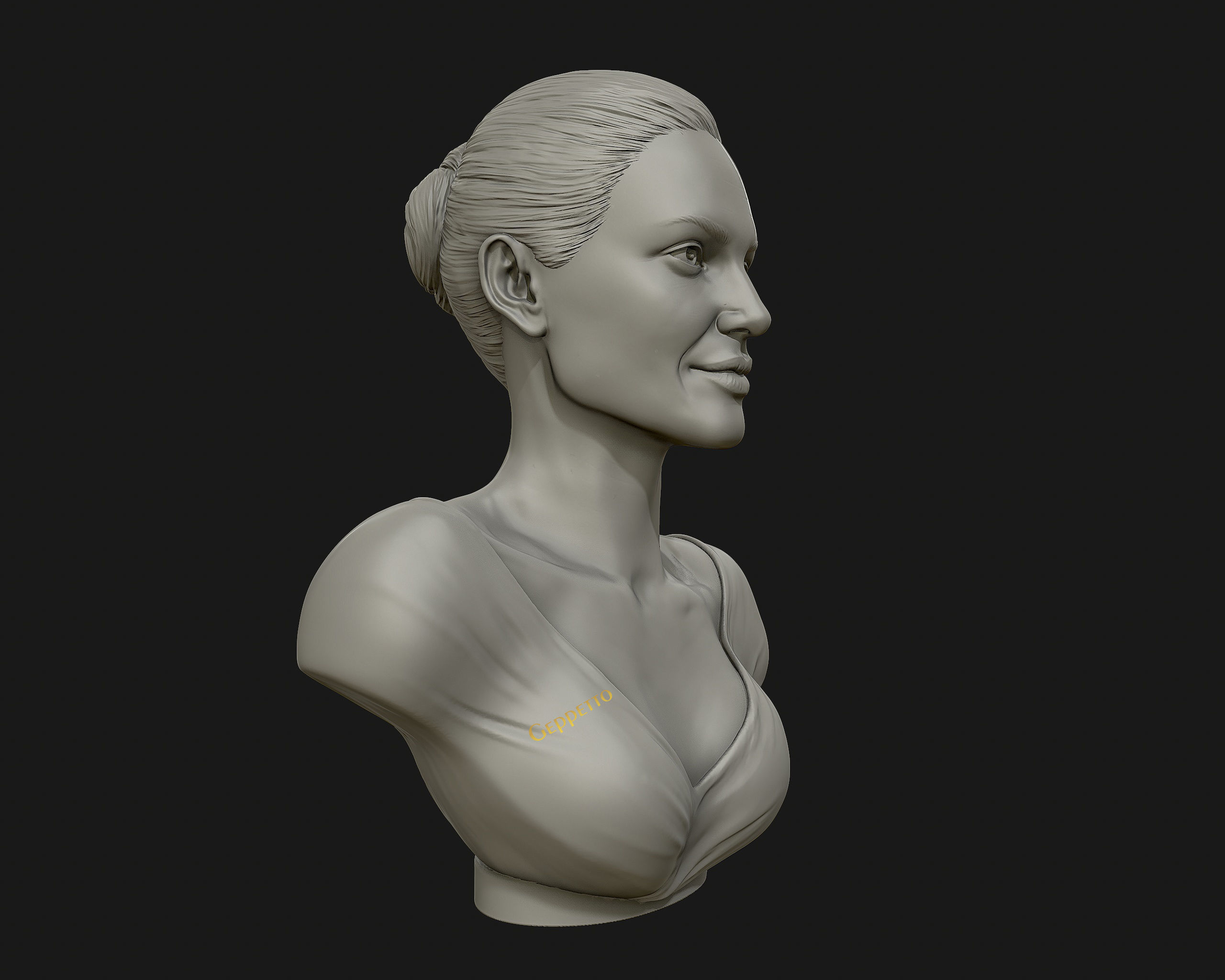 Angelina Jolie 3D bust ready to 3D print 3D print model_13