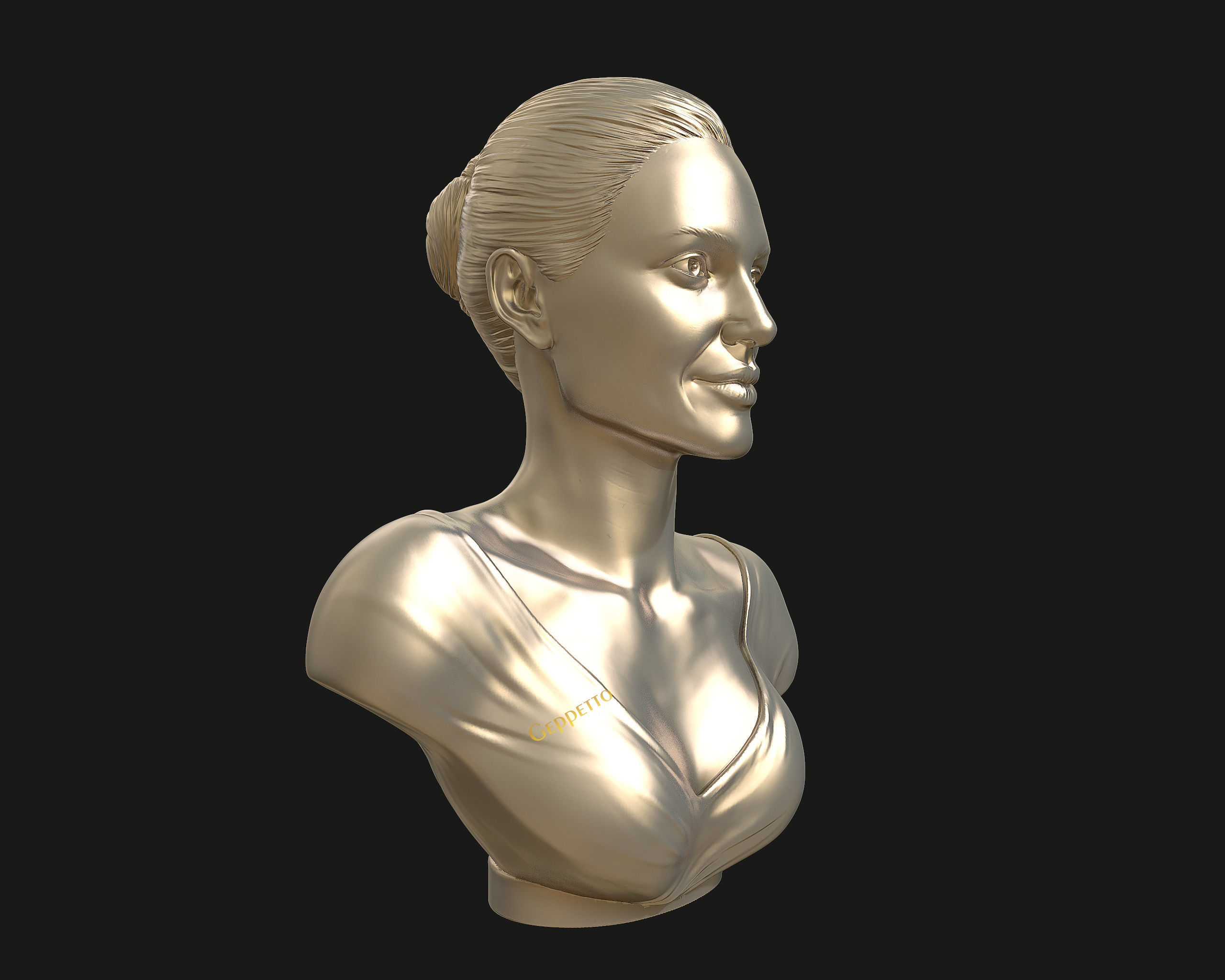 Angelina Jolie 3D bust ready to 3D print 3D print model_46