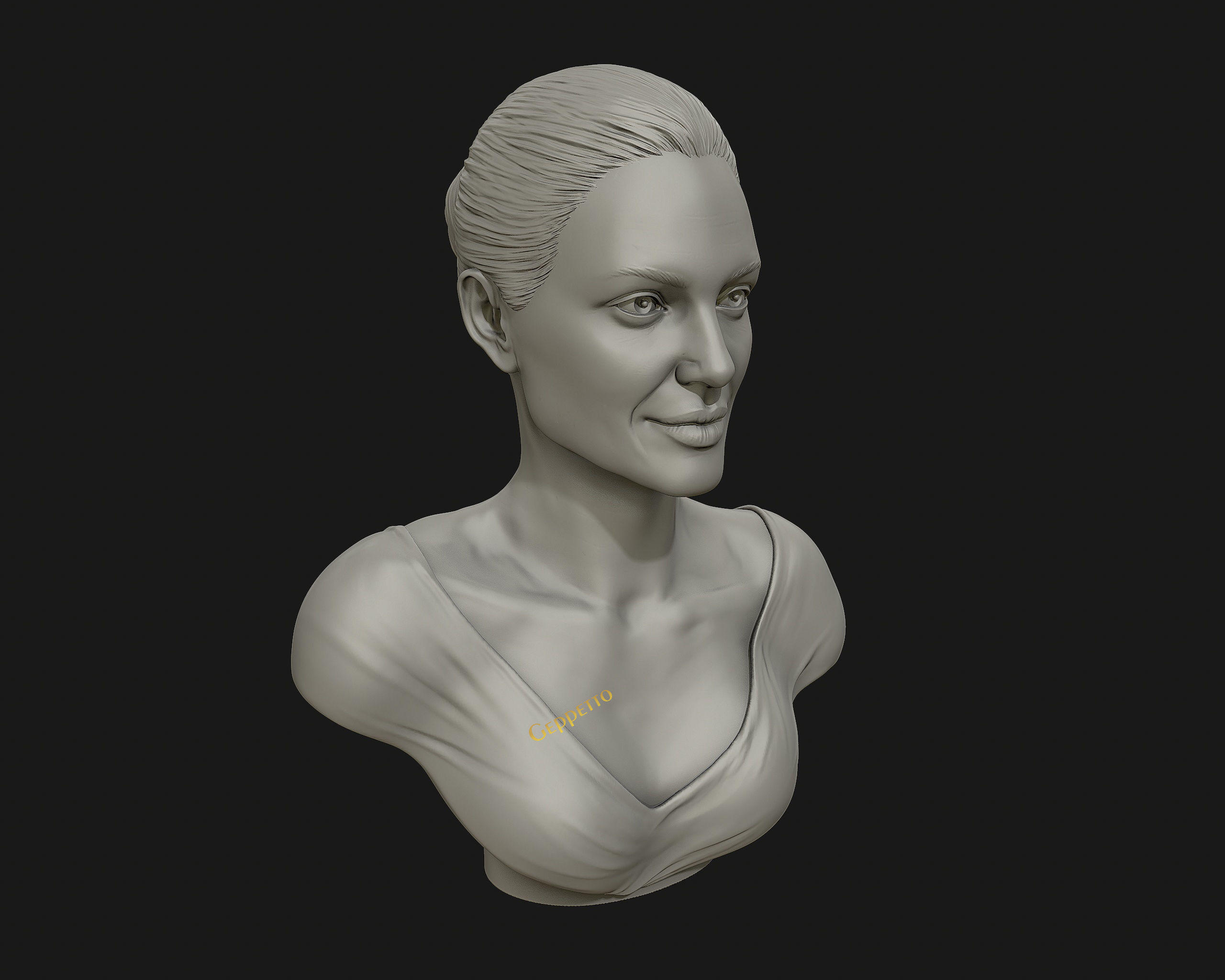 Angelina Jolie 3D bust ready to 3D print 3D print model_25