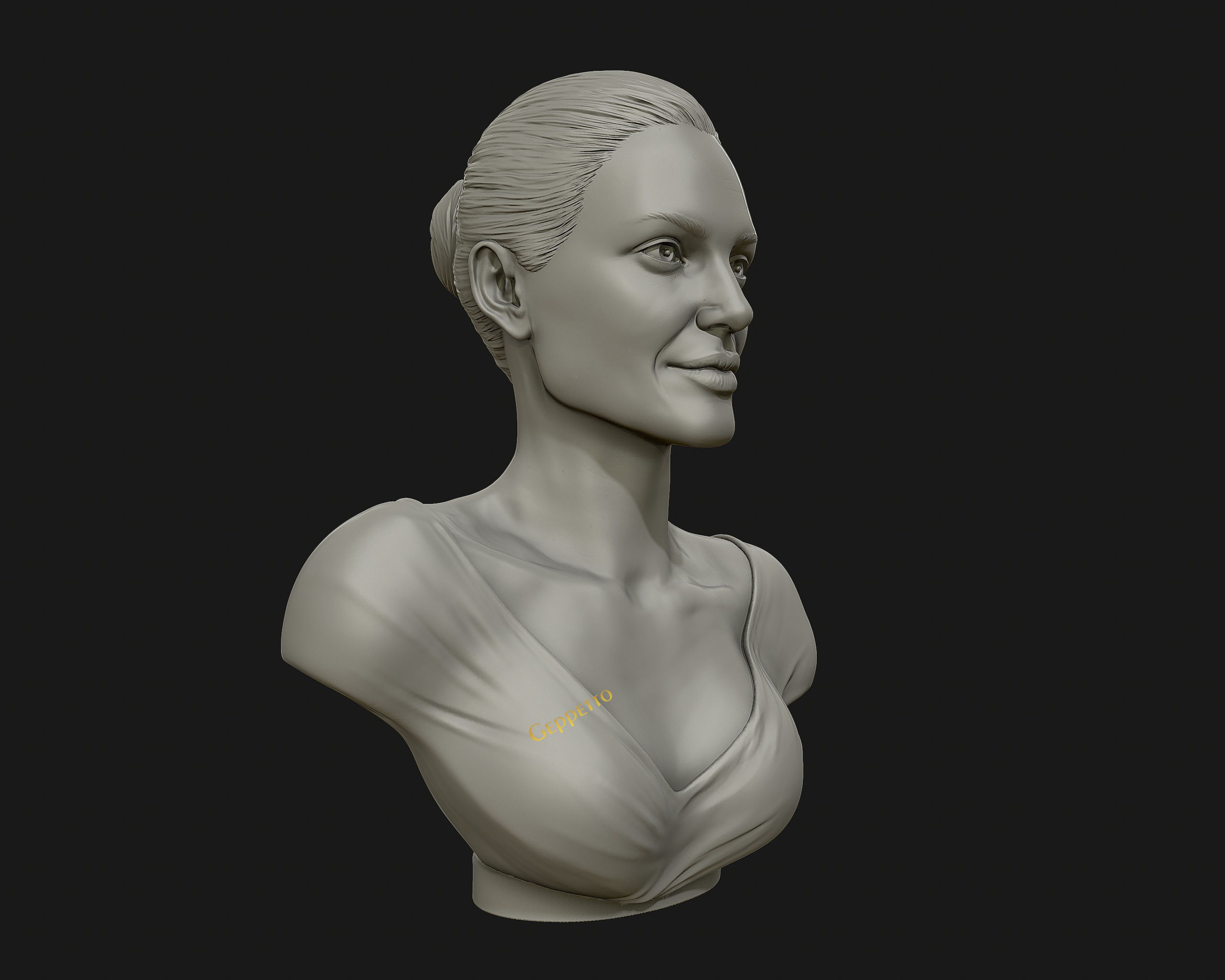 Angelina Jolie 3D bust ready to 3D print 3D print model_14