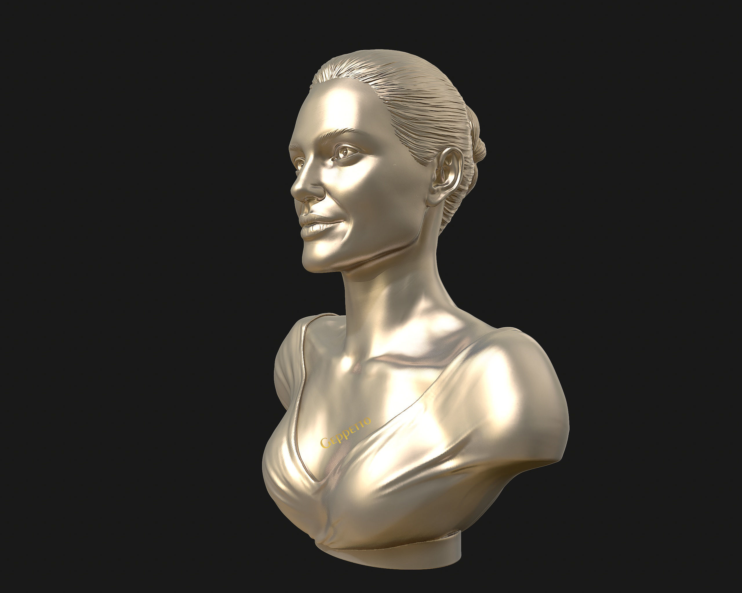 Angelina Jolie 3D bust ready to 3D print 3D print model_33