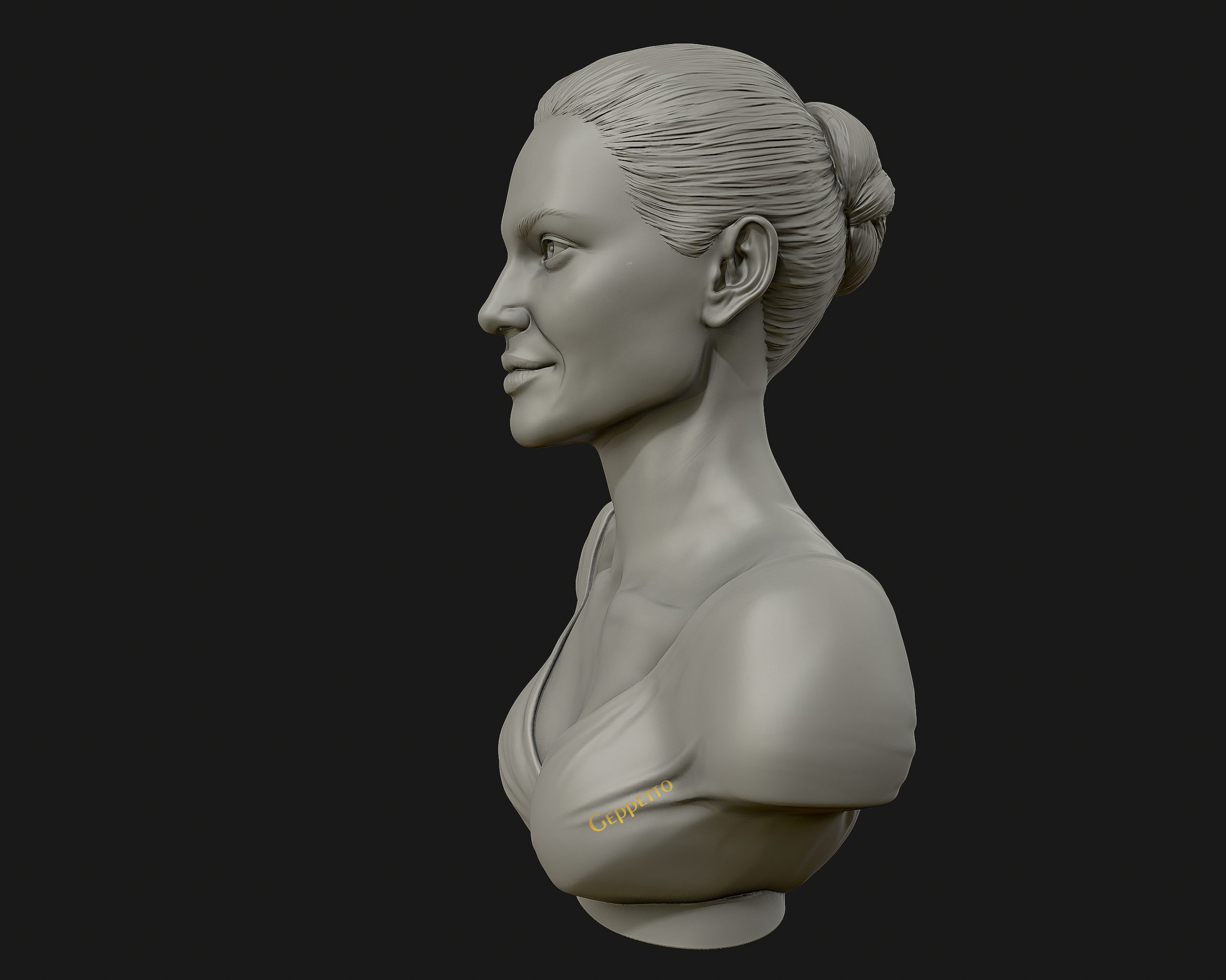 Angelina Jolie 3D bust ready to 3D print 3D print model_3