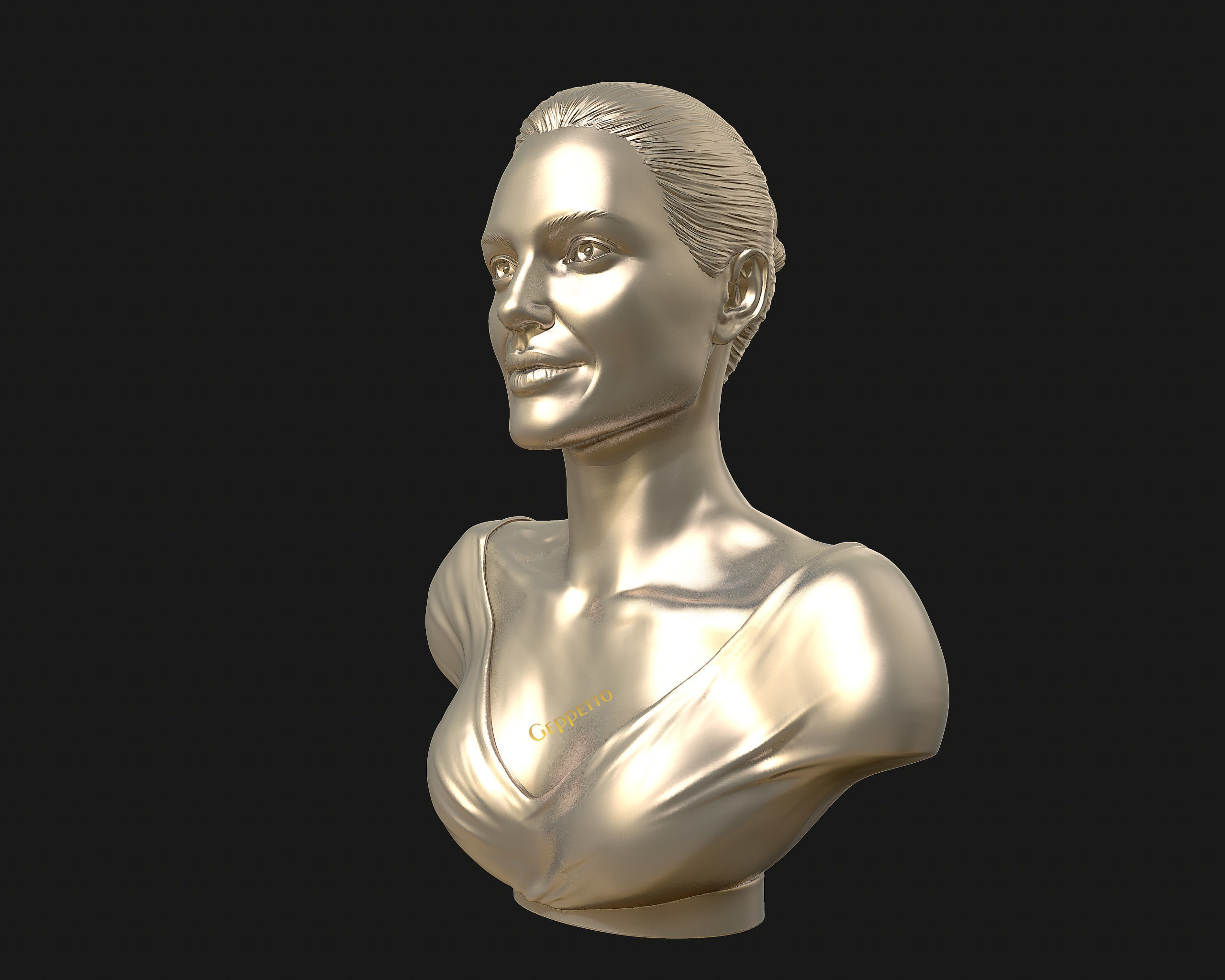 Angelina Jolie 3D bust ready to 3D print 3D print model_32