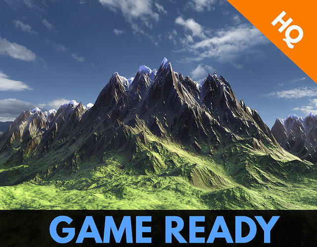 Low Poly Modular Mountain Model PBR Unity Game Ready 03 Low-poly 3D model