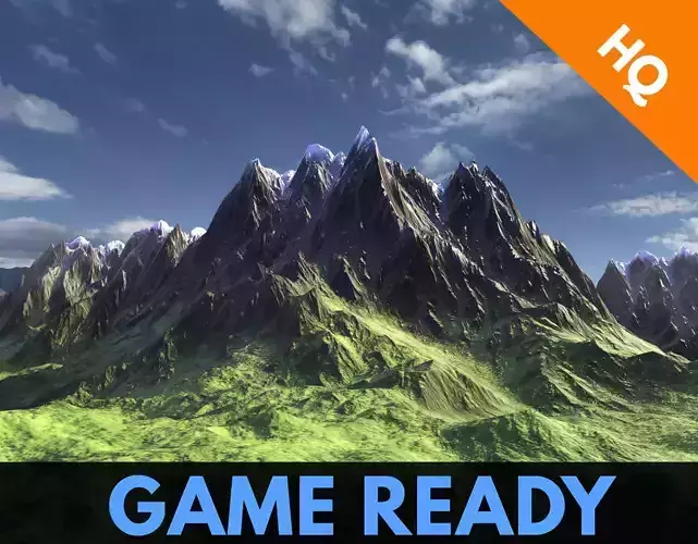 Low Poly Modular Mountain Model PBR Unity Game Ready 03 Low-poly 3D model
