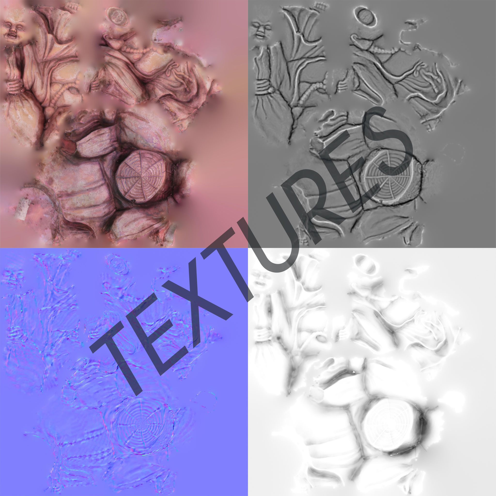 Buddha - Photoscanned Pbr Low-poly 3D model_7