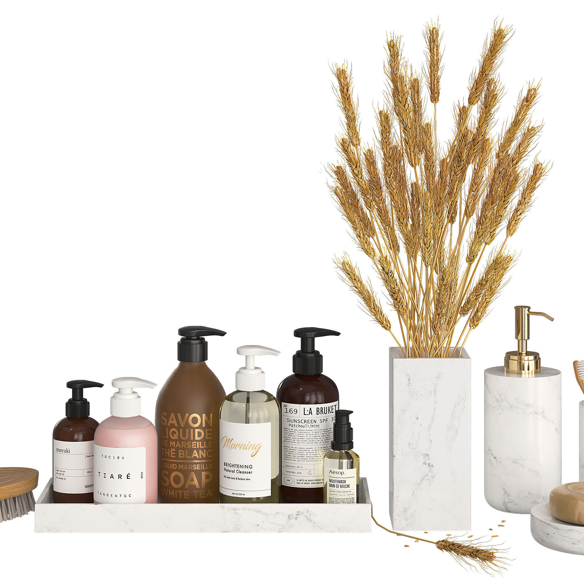 Bathroom Decor Accessories and Cosmetics - Light  3D model_1