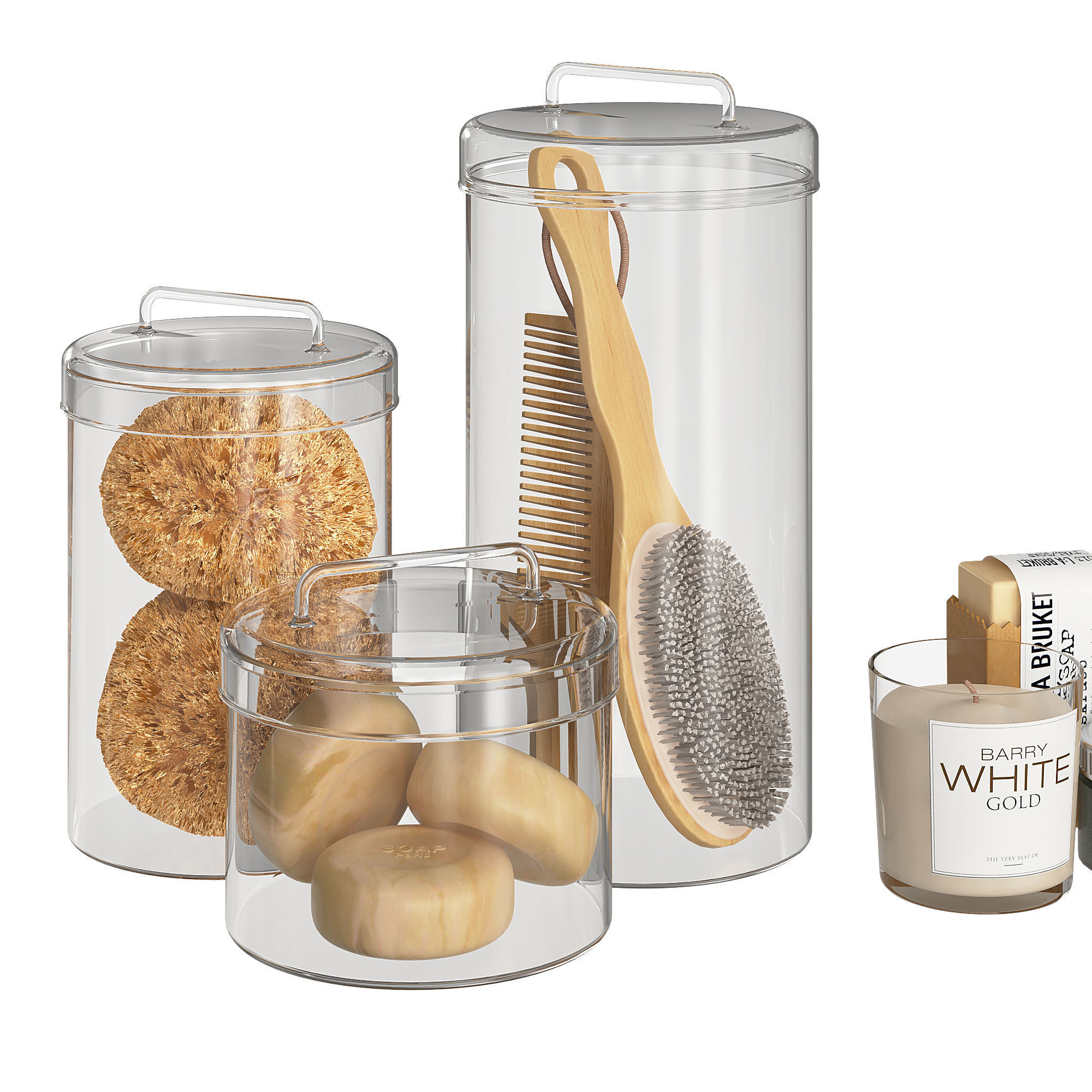 Bathroom Decor Accessories and Cosmetics - Light  3D model_2