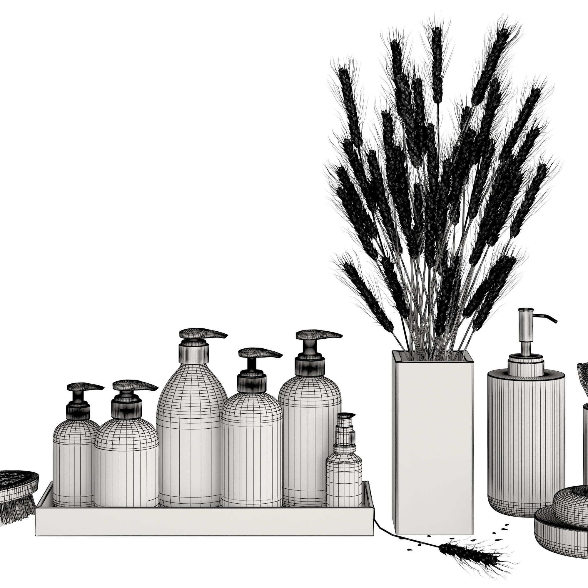 Bathroom Decor Accessories and Cosmetics - Light  3D model_3
