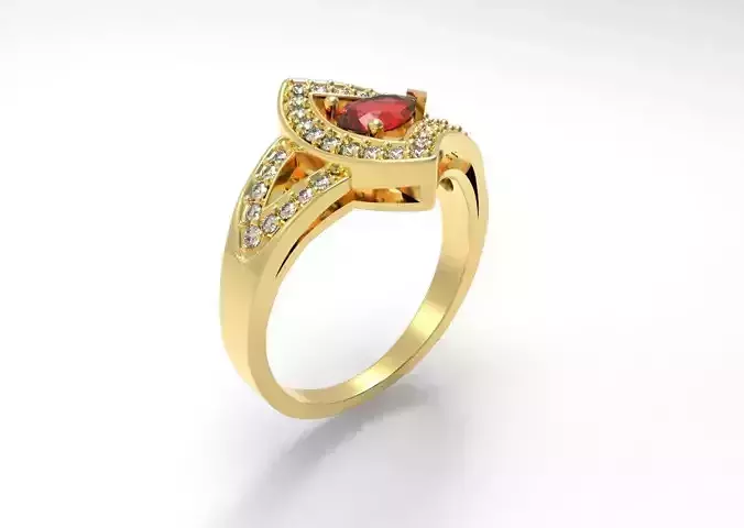 Gorgeous ring with pear gem