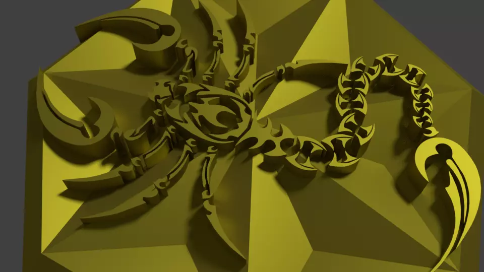 hepta-scorpion golden scorpion Free 3D print model