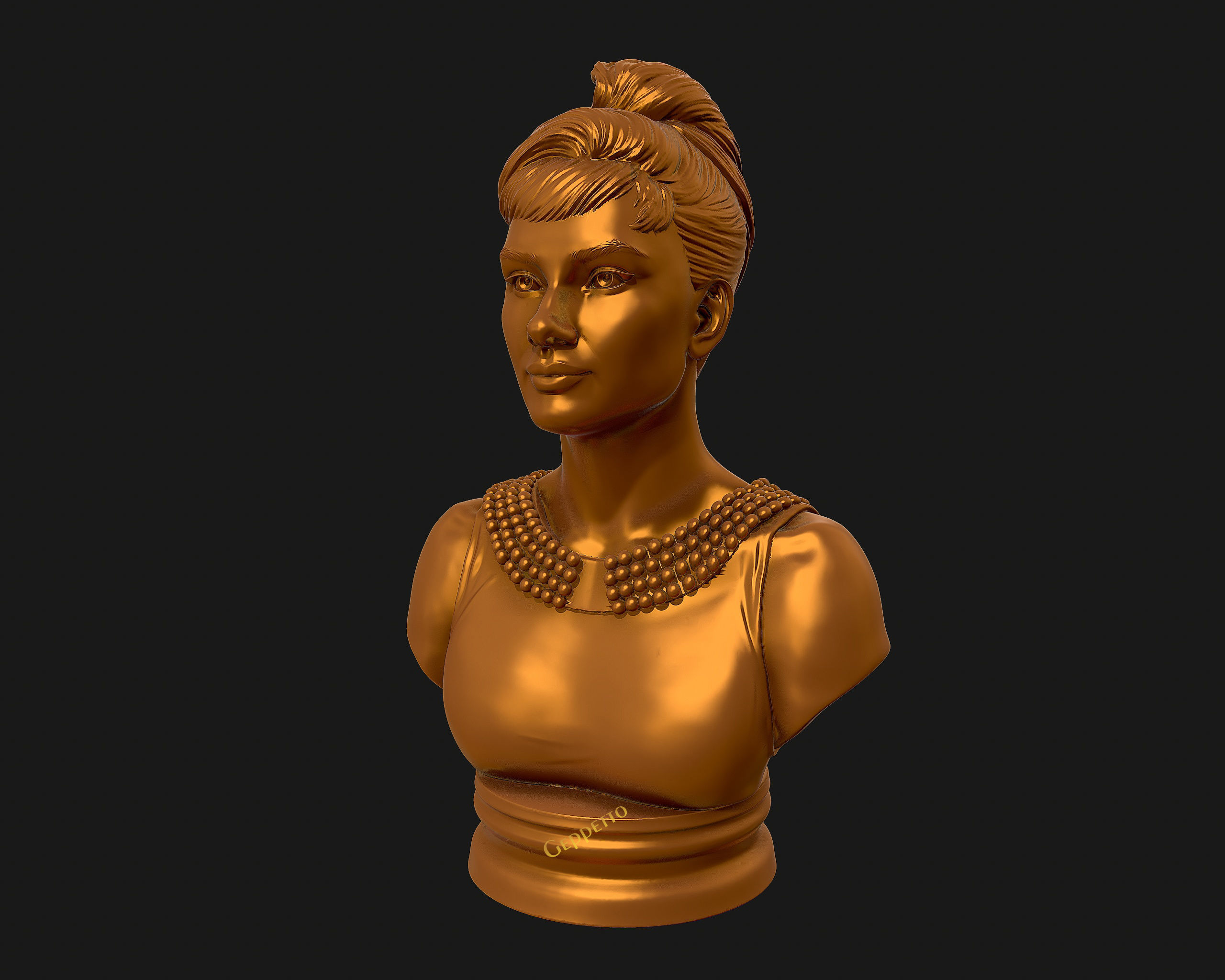 Audrey Hepburn 3D Portrait Model ready to 3D print 3D print model_43