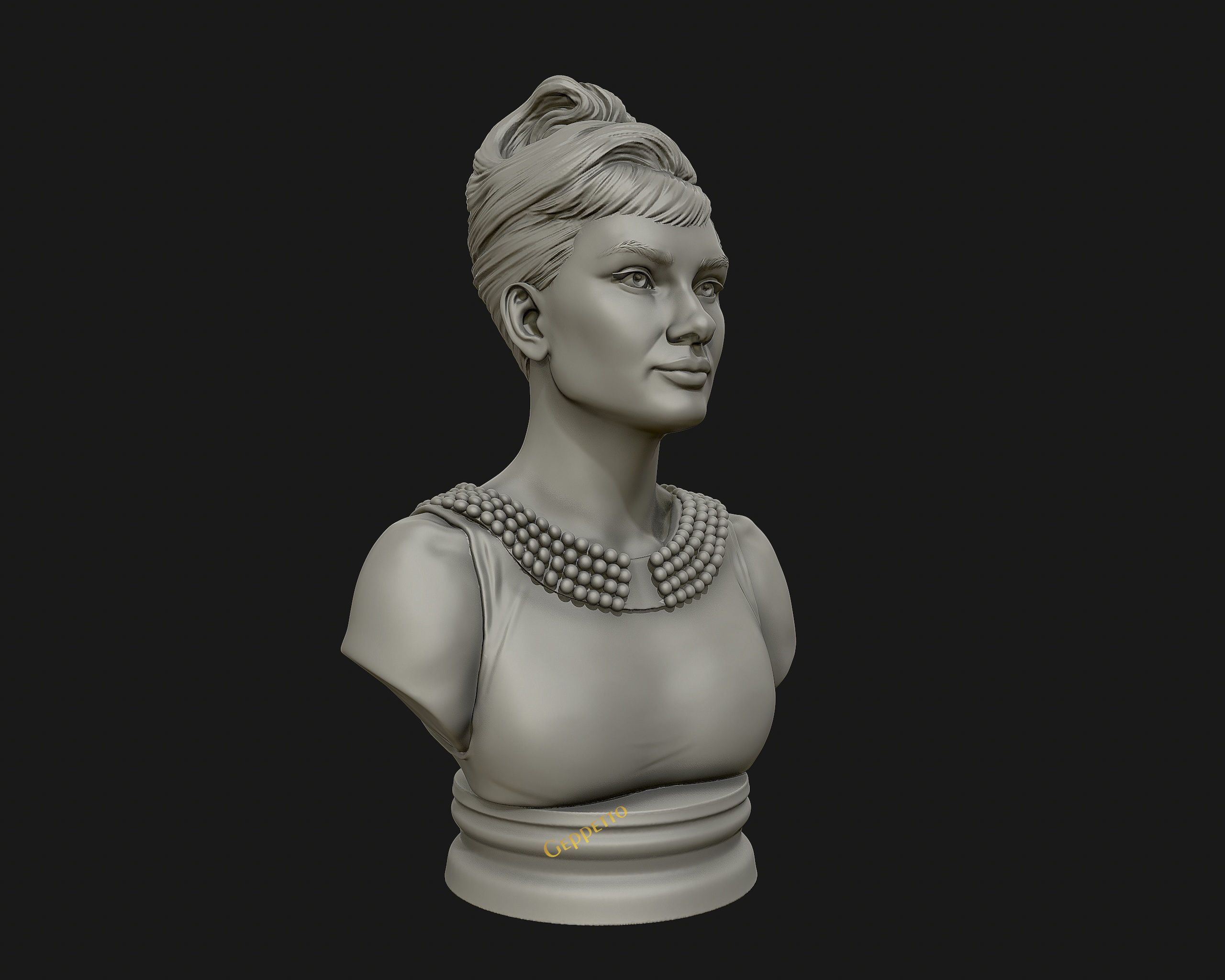 Audrey Hepburn 3D Portrait Model ready to 3D print 3D print model_19