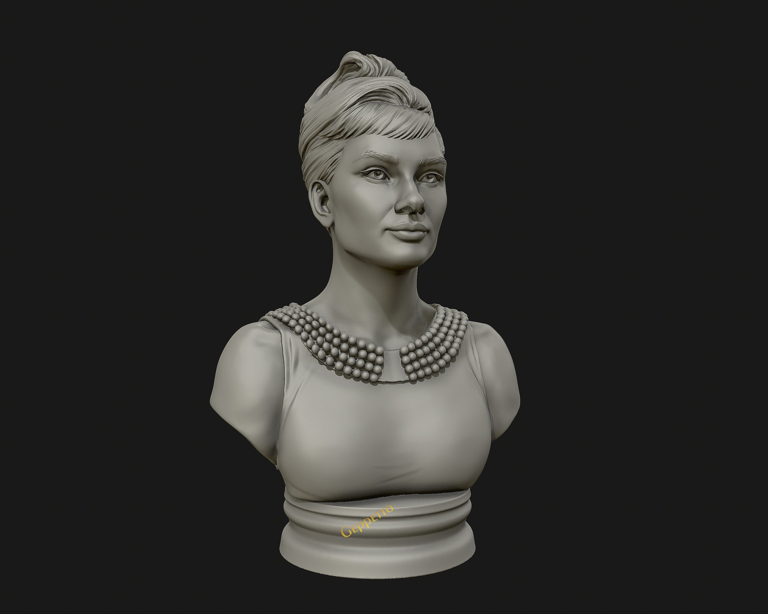 Audrey Hepburn 3D Portrait Model ready to 3D print 3D print model_20